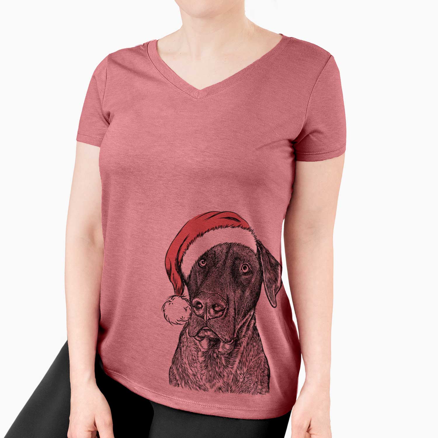 Santa David the Boxador - Women's V-neck Shirt