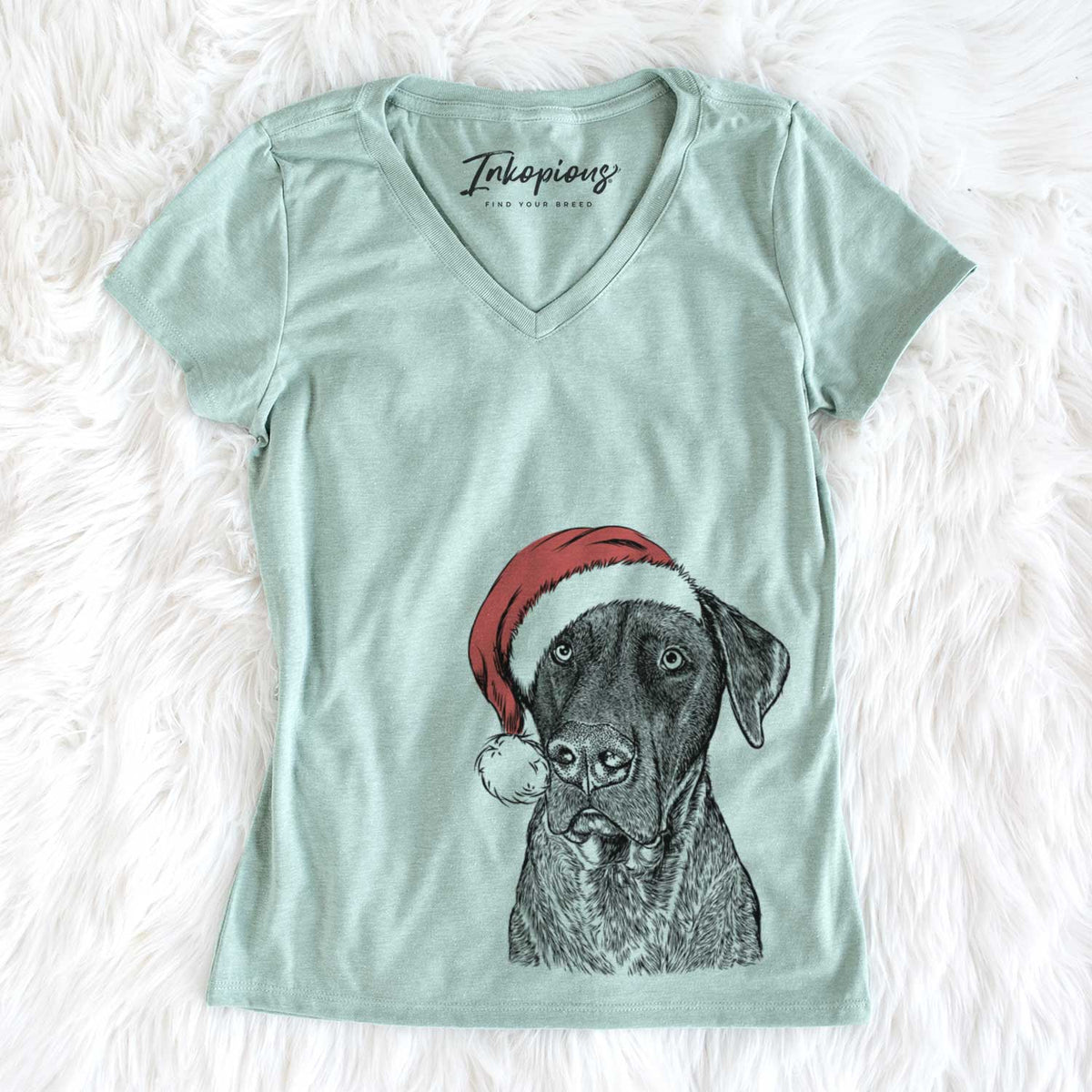 Santa David the Boxador - Women&#39;s V-neck Shirt