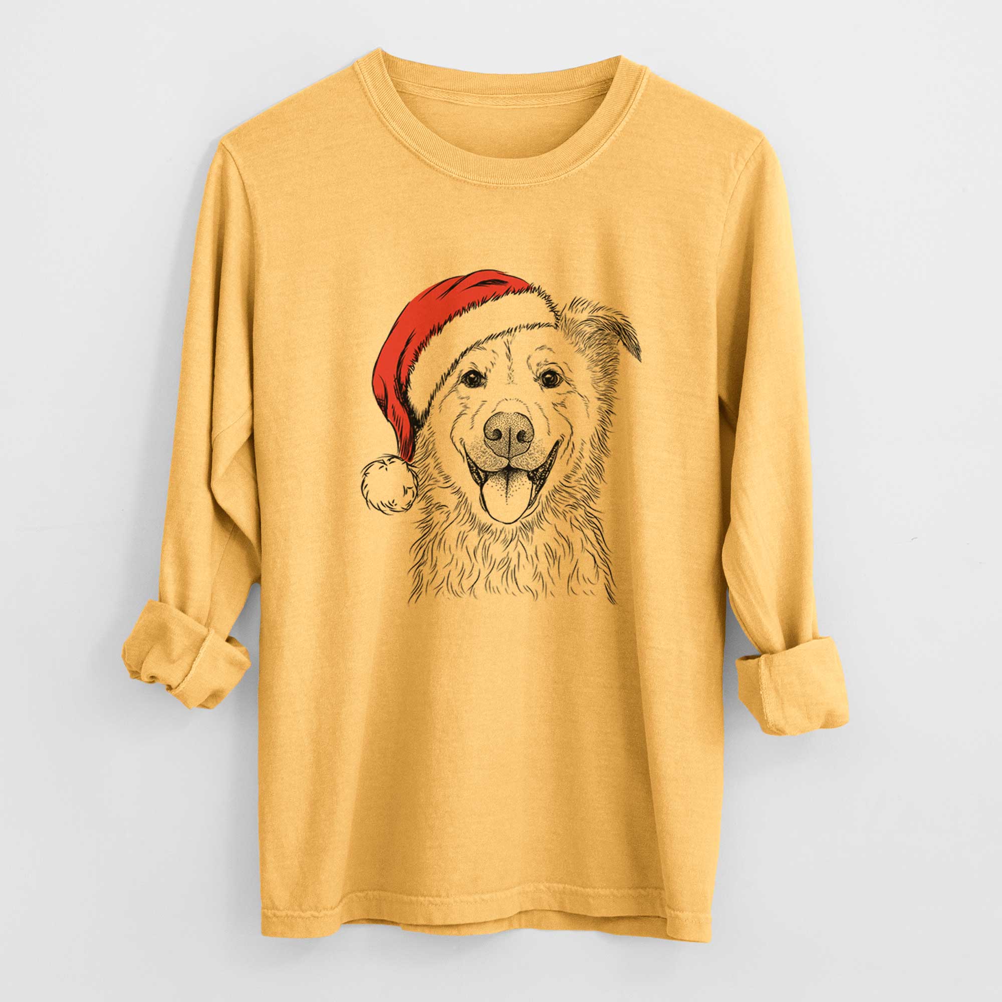 Santa Dawson the Mixed Breed - Heavyweight 100% Cotton Long Sleeve