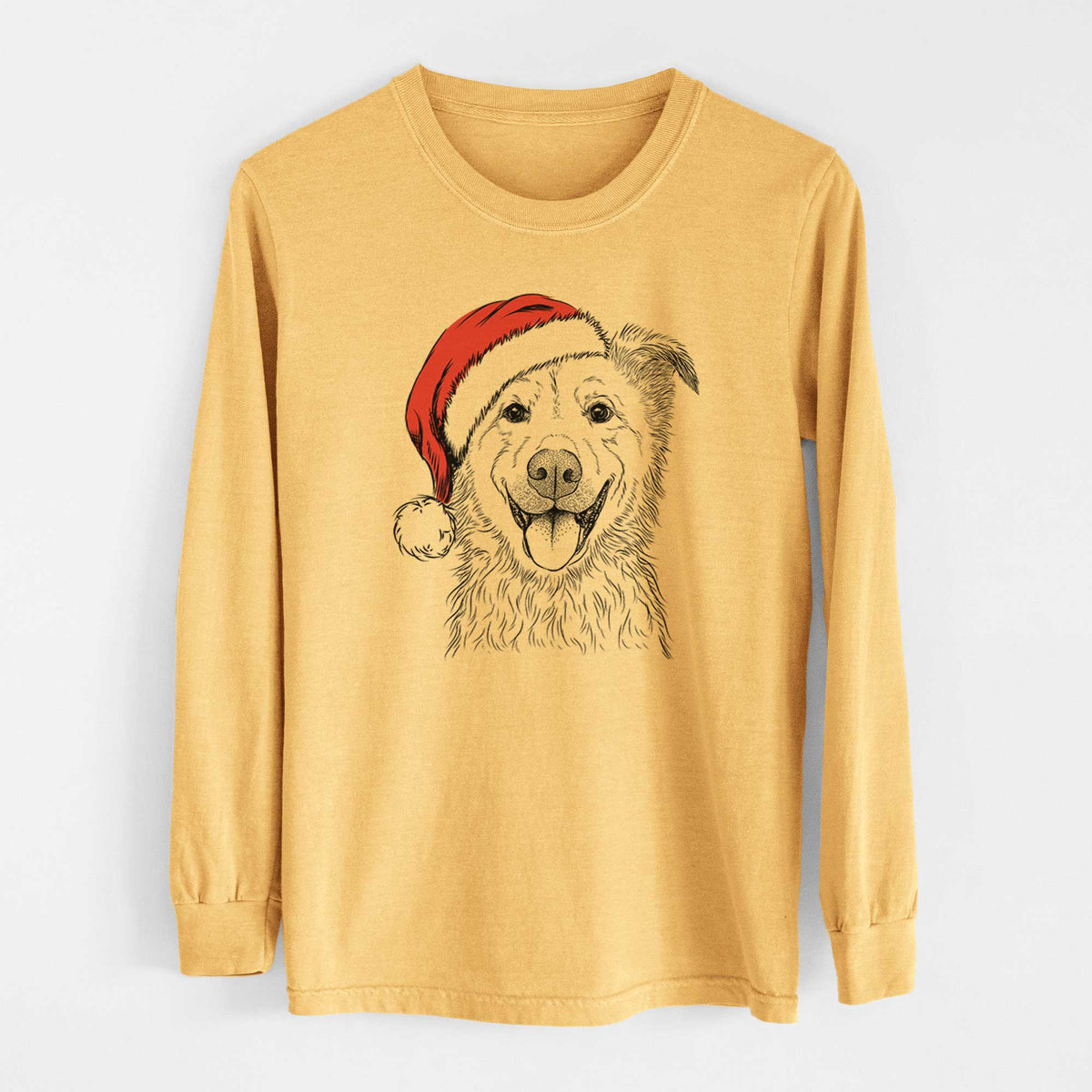 Santa Dawson the Mixed Breed - Heavyweight 100% Cotton Long Sleeve