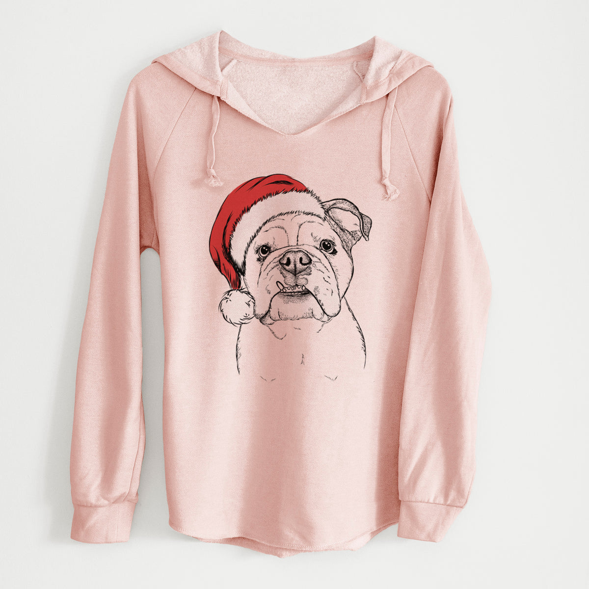 Santa Dazy the English Bulldog - Cali Wave Hooded Sweatshirt