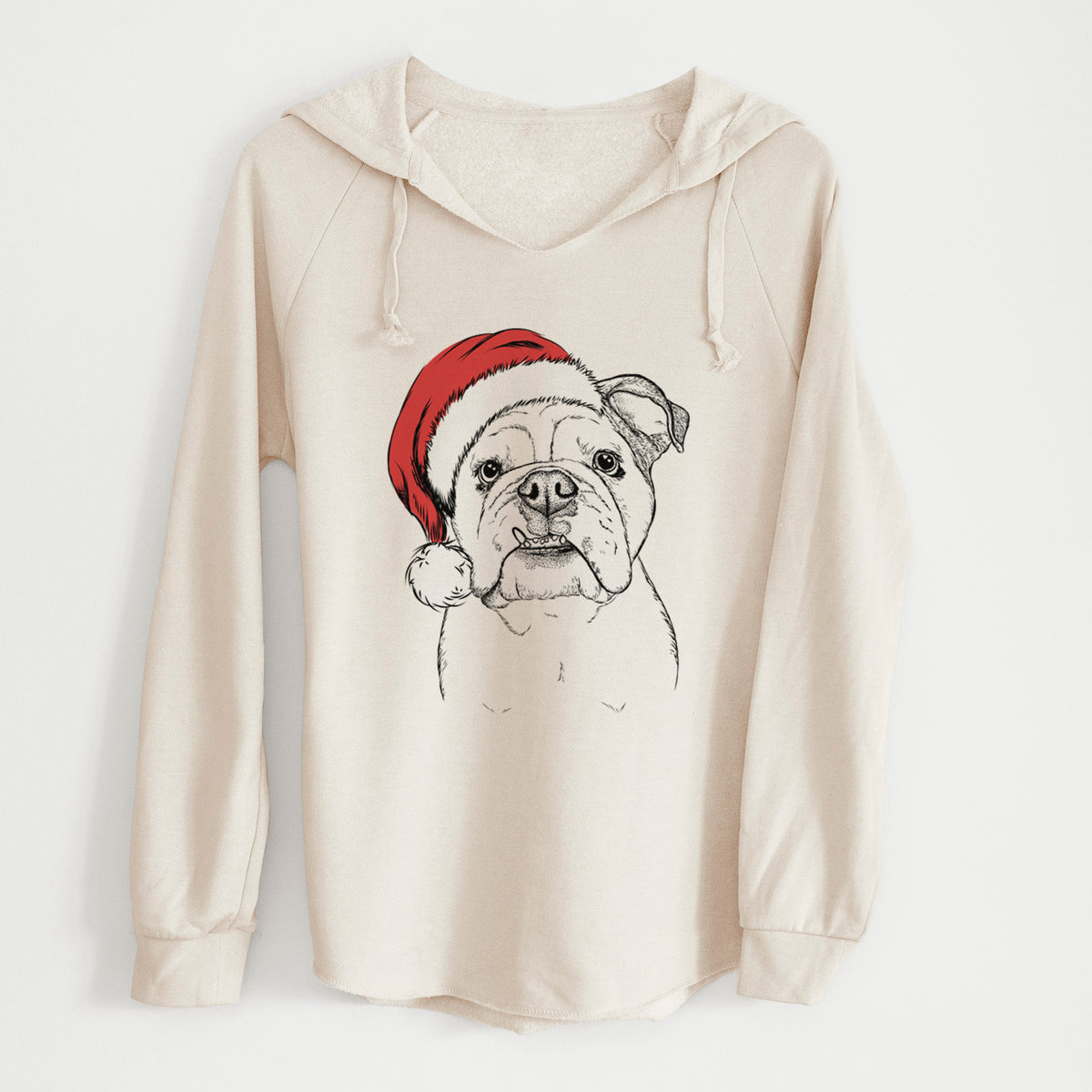 Santa Dazy the English Bulldog - Cali Wave Hooded Sweatshirt