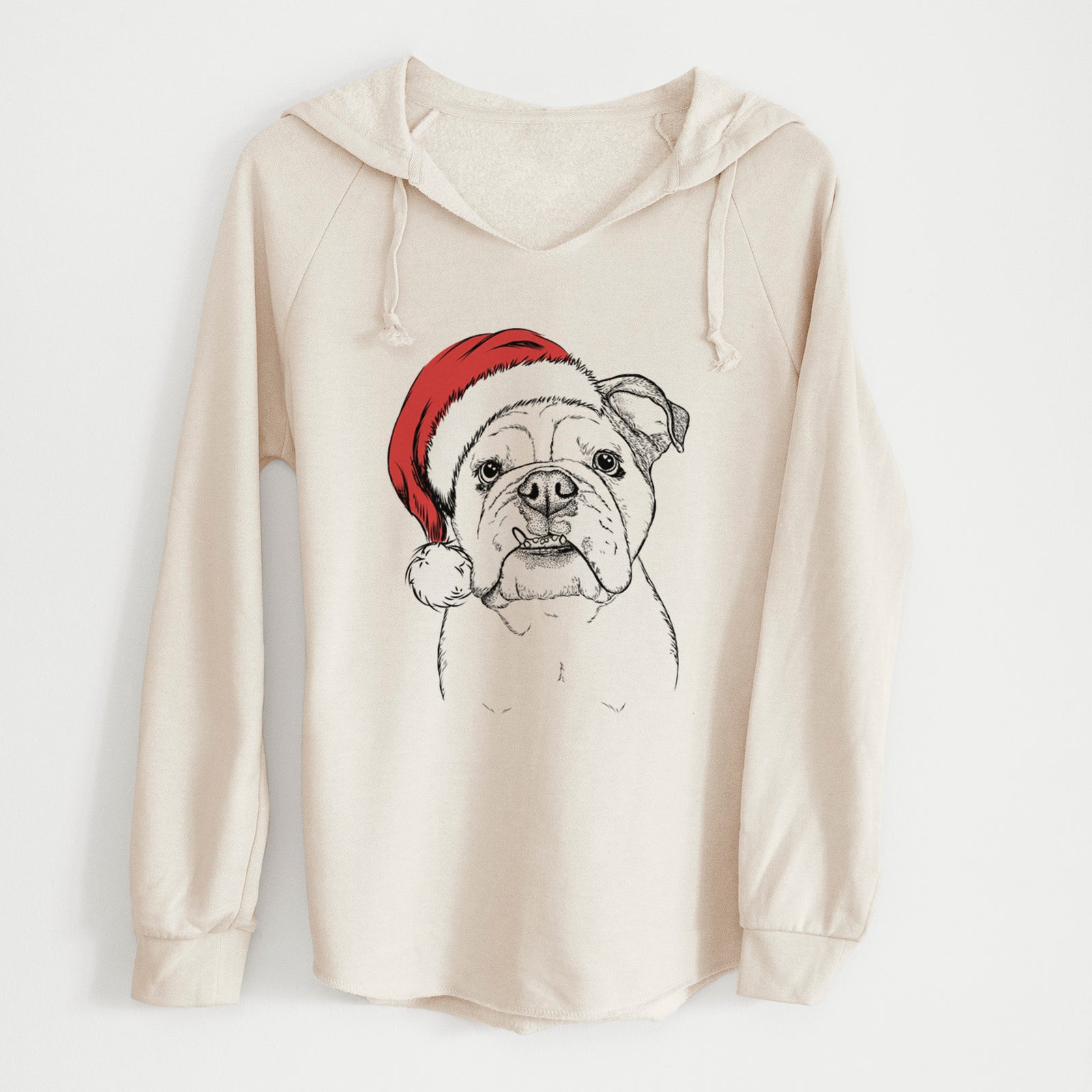 Santa Dazy the English Bulldog - Cali Wave Hooded Sweatshirt