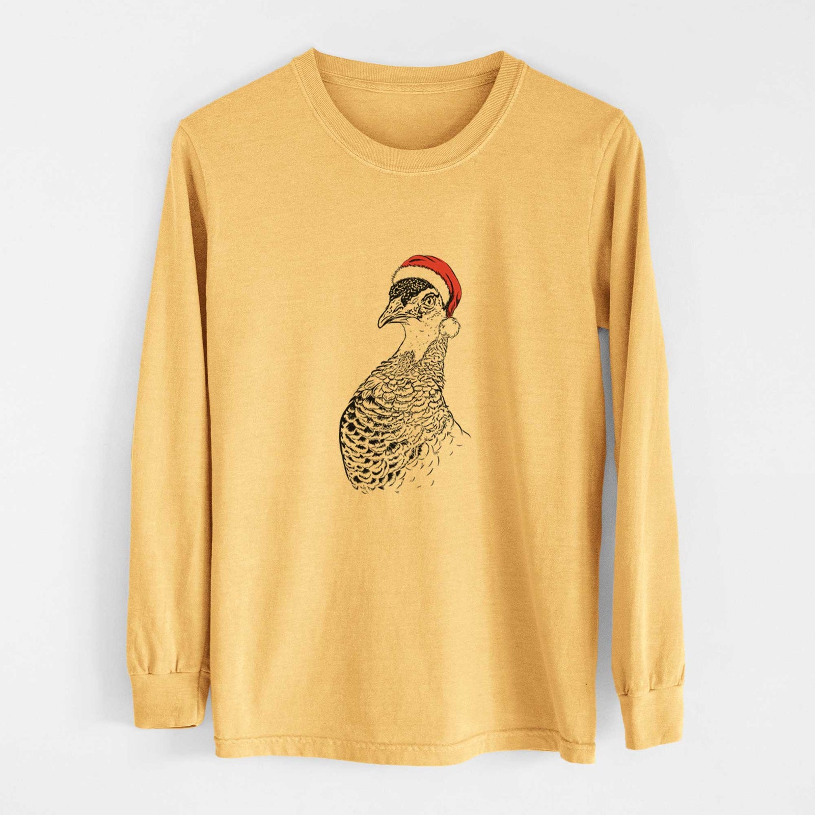 Santa Dee the Peahen - Heavyweight 100% Cotton Long Sleeve