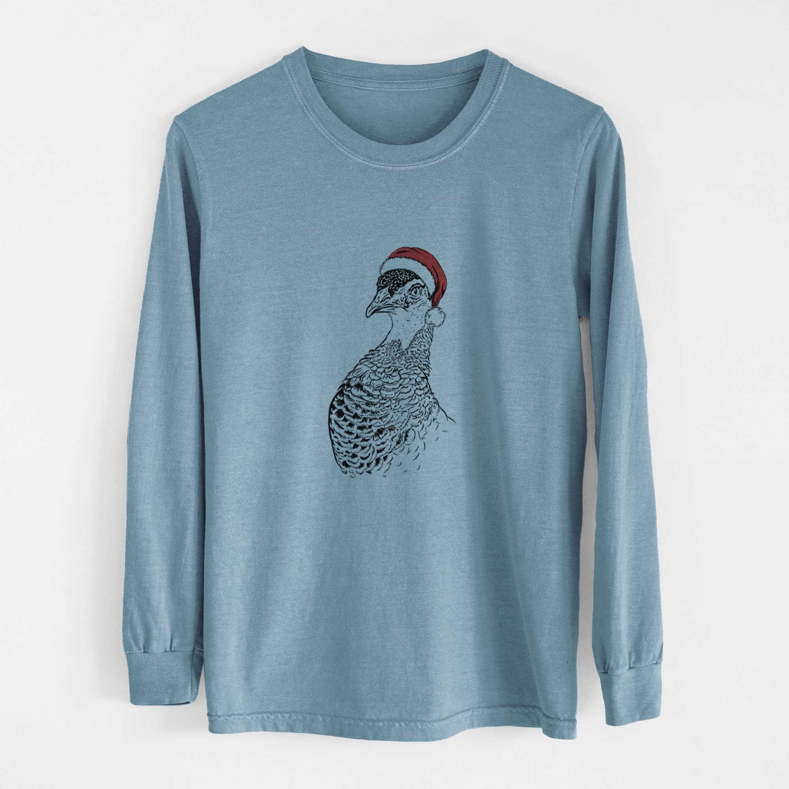 Santa Dee the Peahen - Heavyweight 100% Cotton Long Sleeve