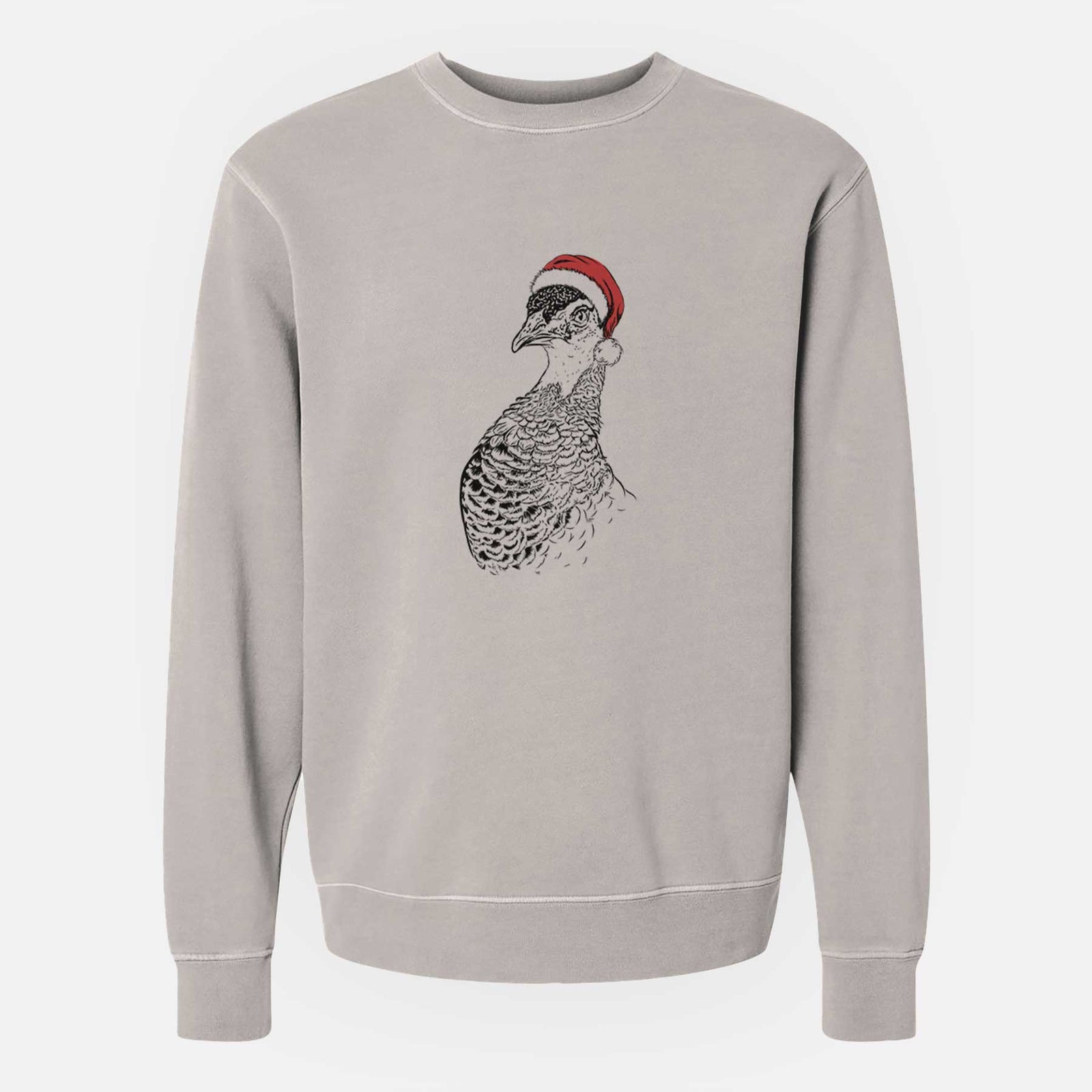 Santa Dee the Peahen - Unisex Pigment Dyed Crew Sweatshirt