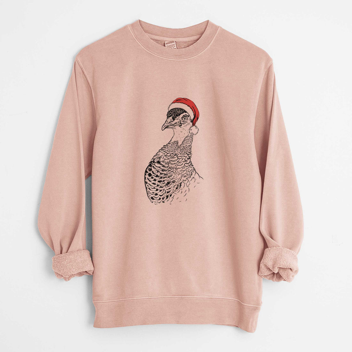 Santa Dee the Peahen - Unisex Pigment Dyed Crew Sweatshirt