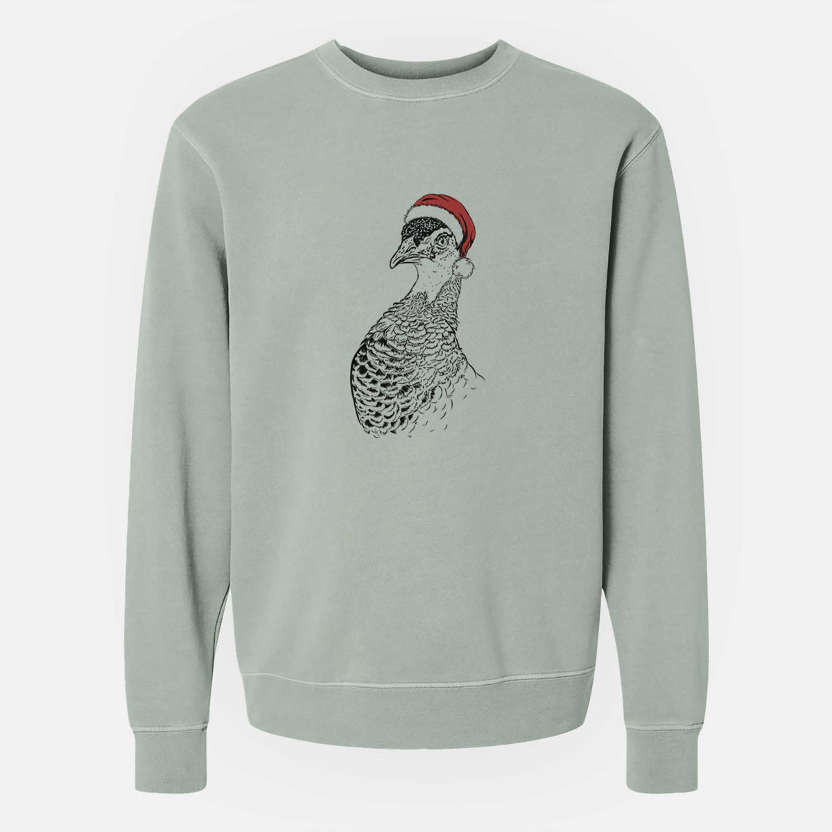 Santa Dee the Peahen - Unisex Pigment Dyed Crew Sweatshirt