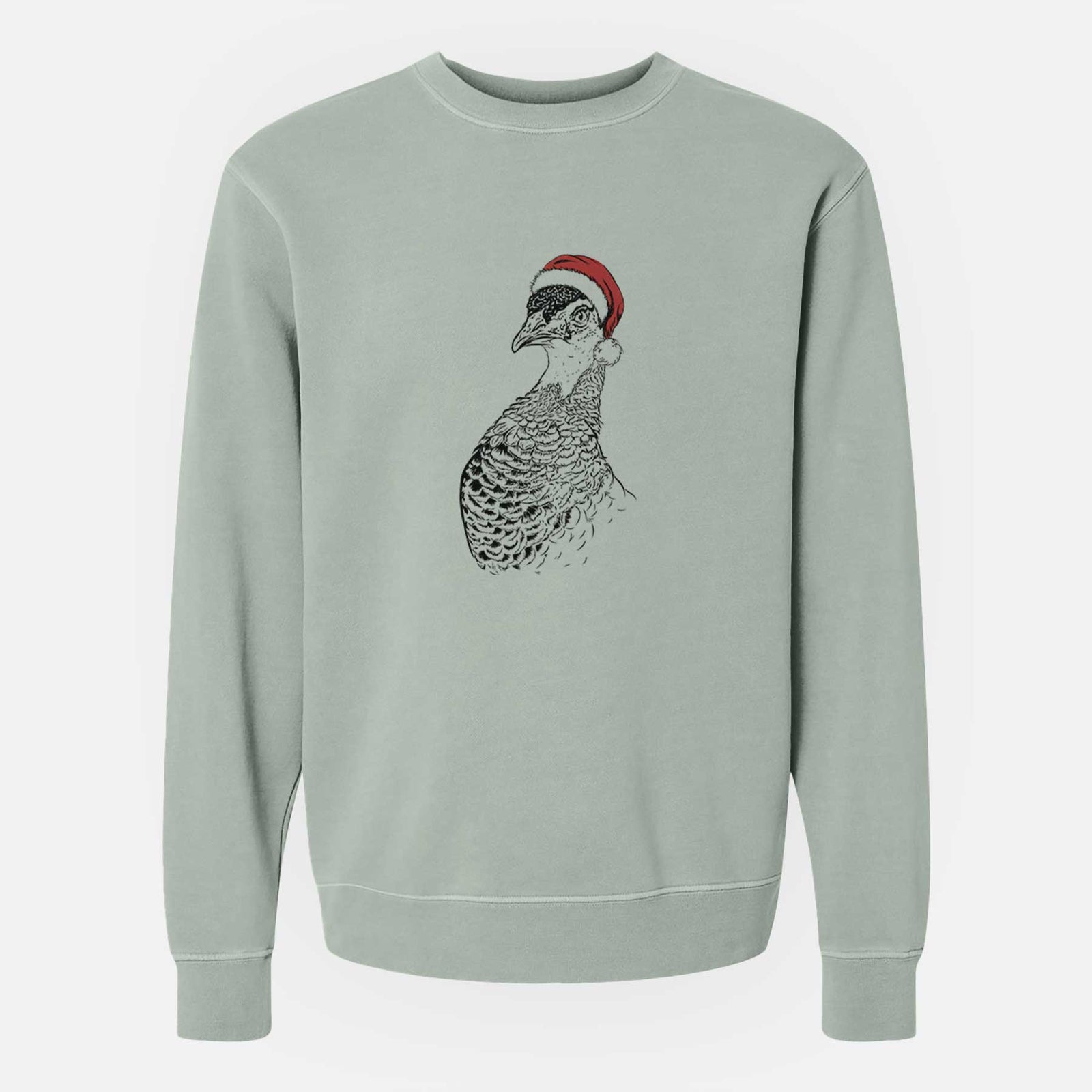 Santa Dee the Peahen - Unisex Pigment Dyed Crew Sweatshirt