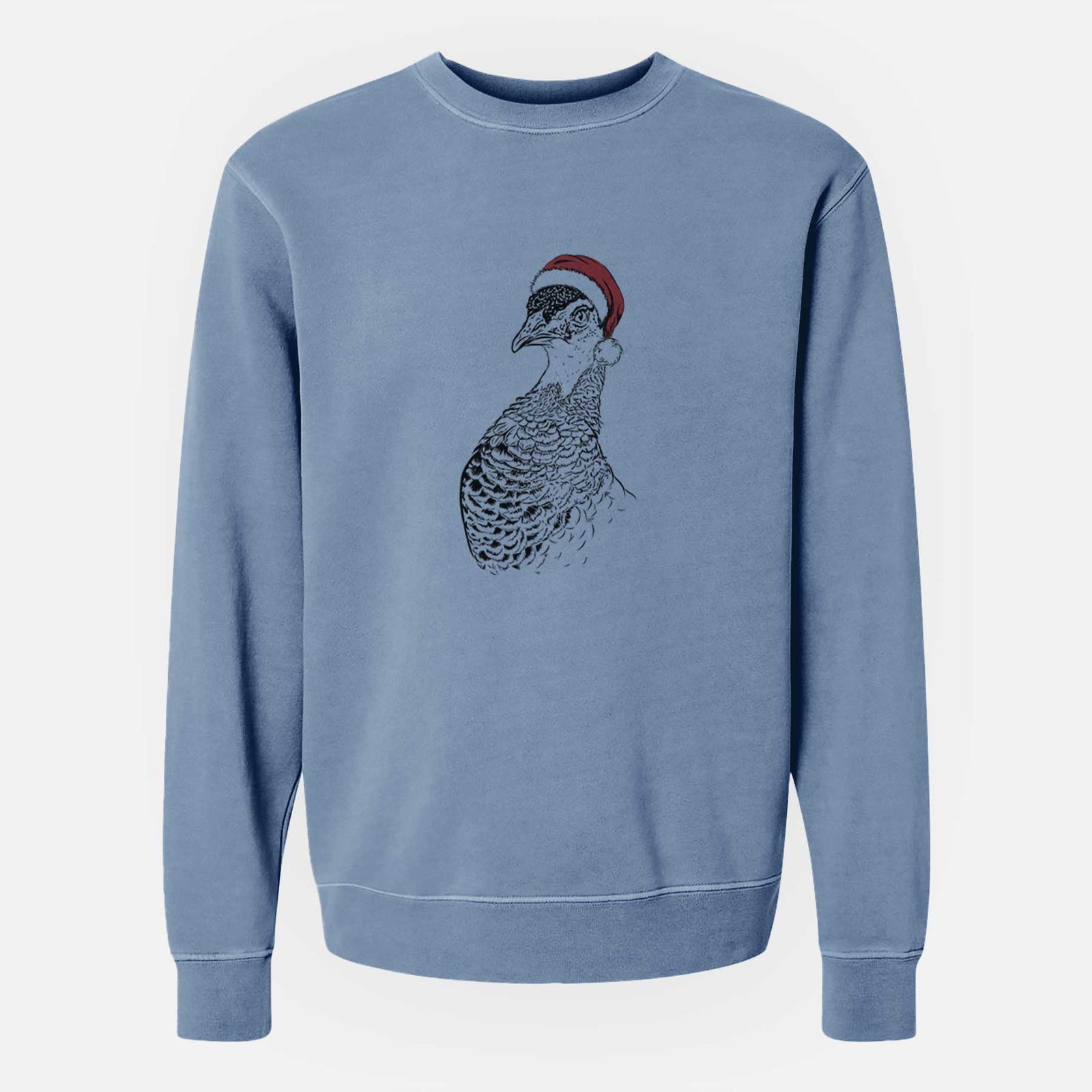Santa Dee the Peahen - Unisex Pigment Dyed Crew Sweatshirt