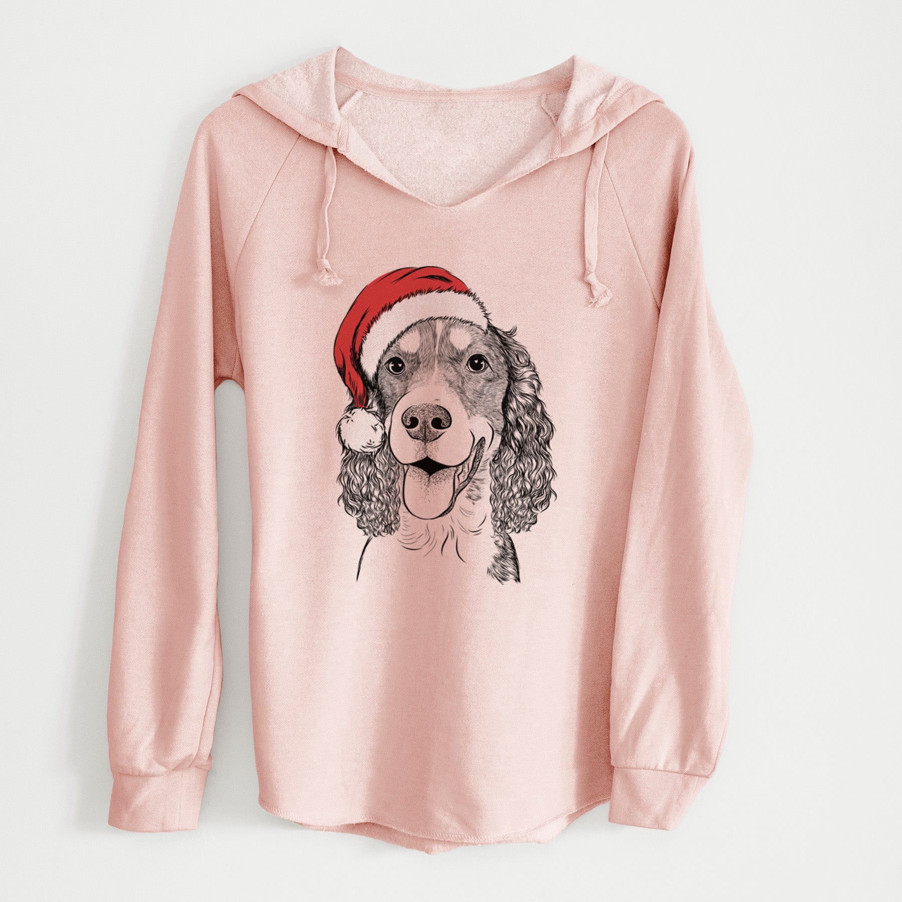 Santa Delilah the English Springer Spaniel - Cali Wave Hooded Sweatshirt