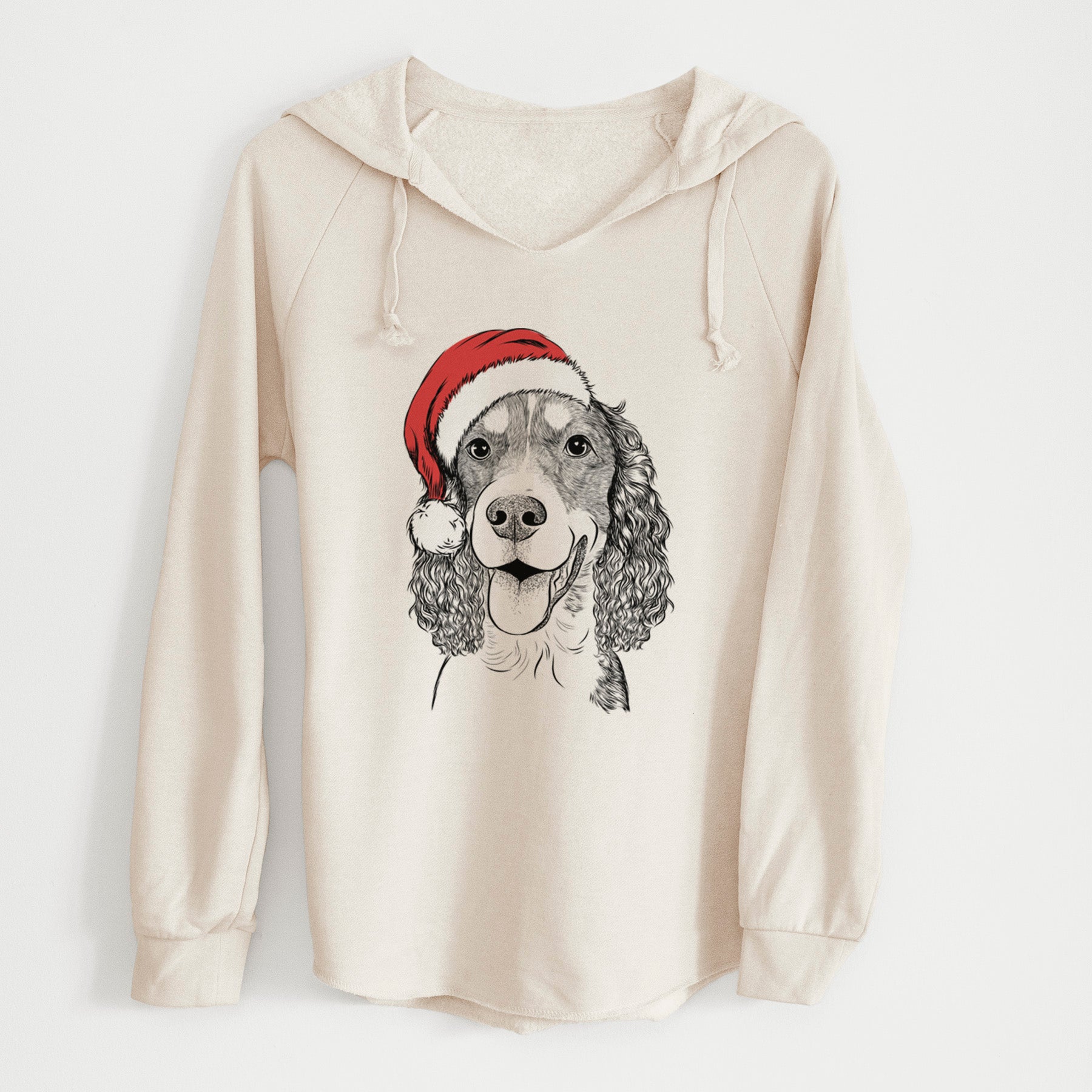 Santa Delilah the English Springer Spaniel - Cali Wave Hooded Sweatshirt