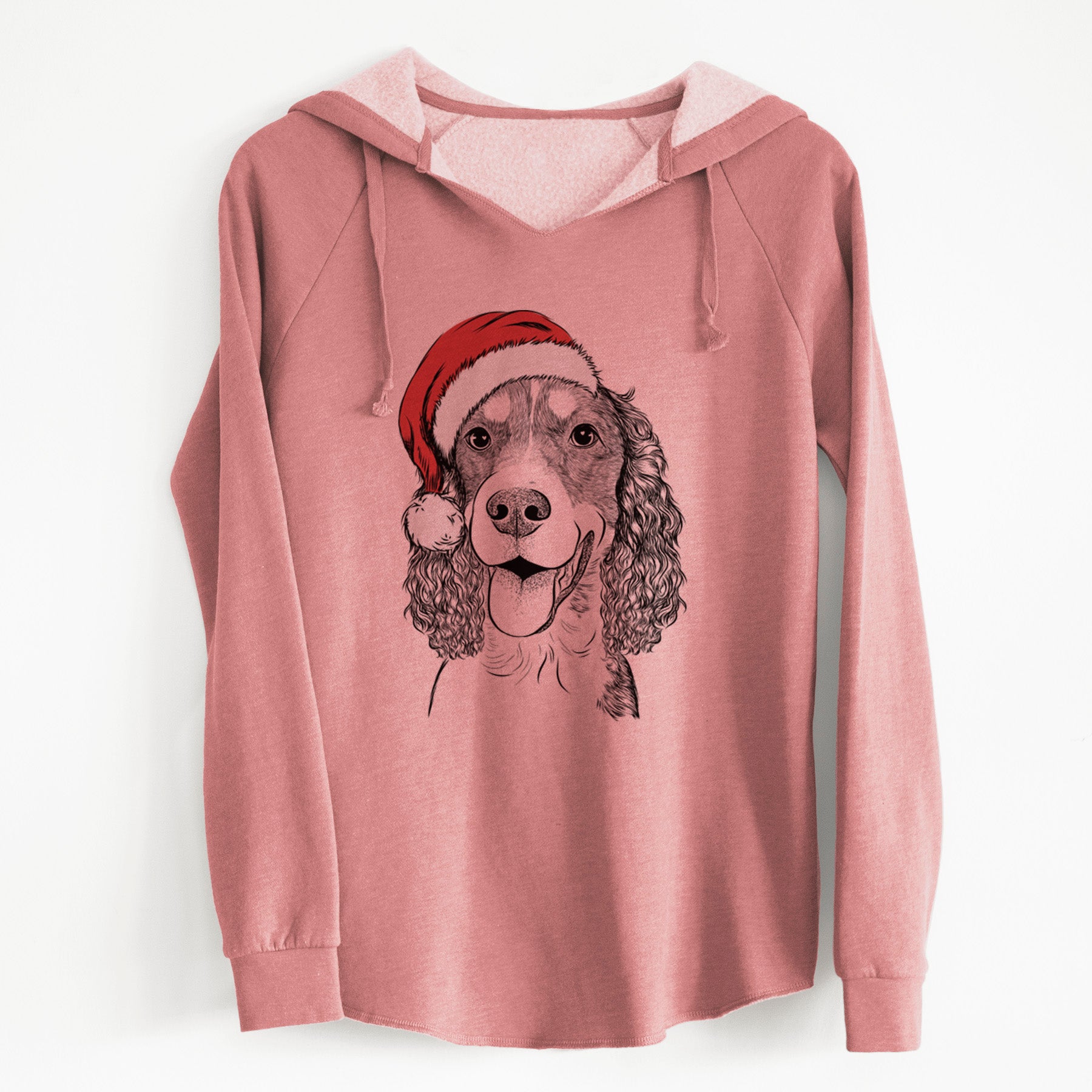 Santa Delilah the English Springer Spaniel - Cali Wave Hooded Sweatshirt