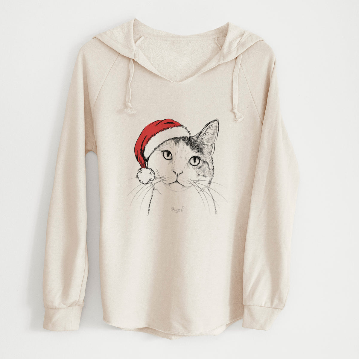 Santa Denver the Calico Cat - Cali Wave Hooded Sweatshirt