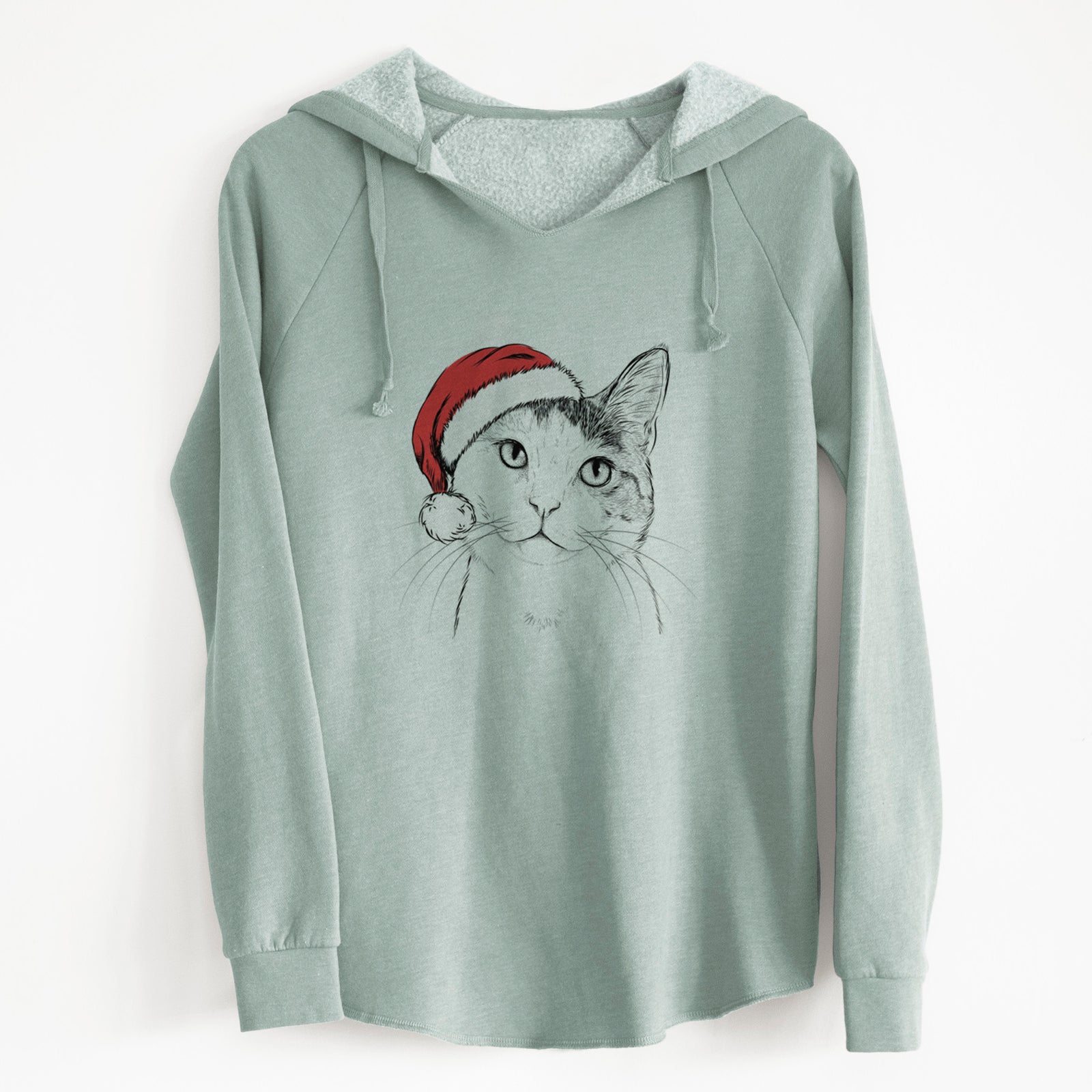 Santa Denver the Calico Cat - Cali Wave Hooded Sweatshirt