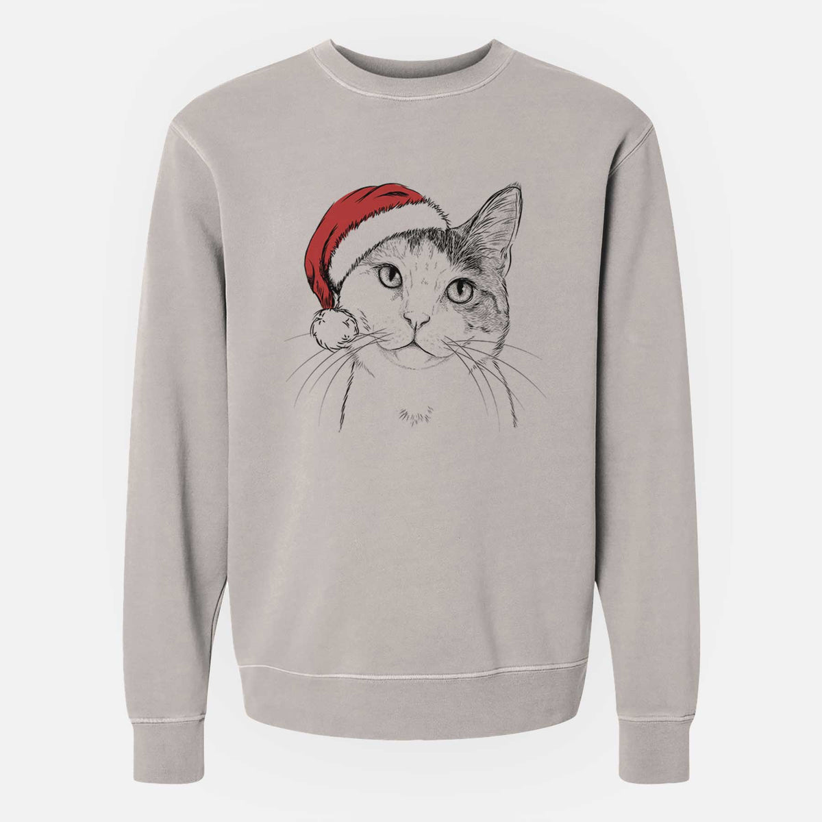 Santa Denver the Calico Cat - Unisex Pigment Dyed Crew Sweatshirt