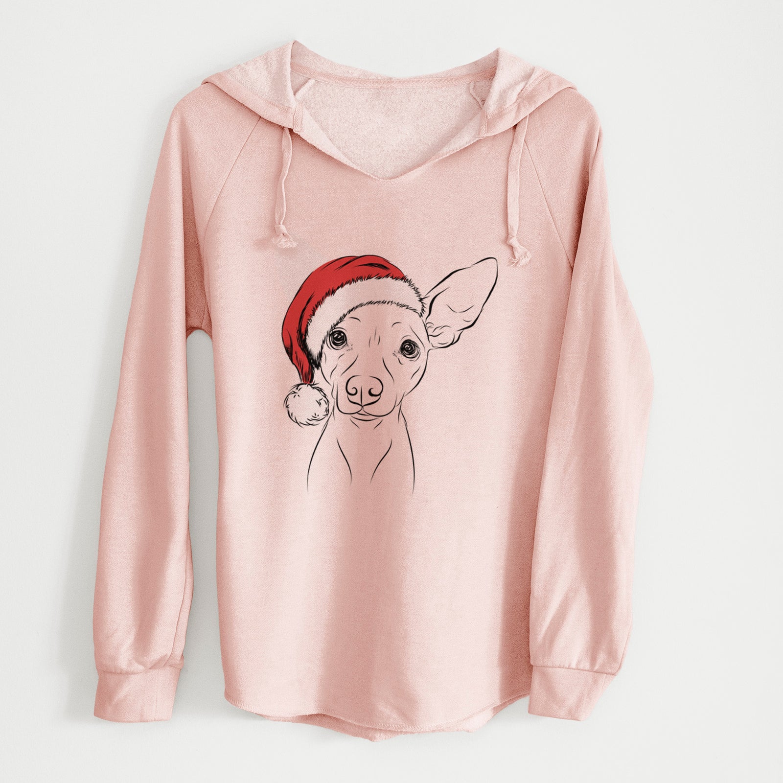 Santa Desi the American Hairless Terrier - Cali Wave Hooded Sweatshirt