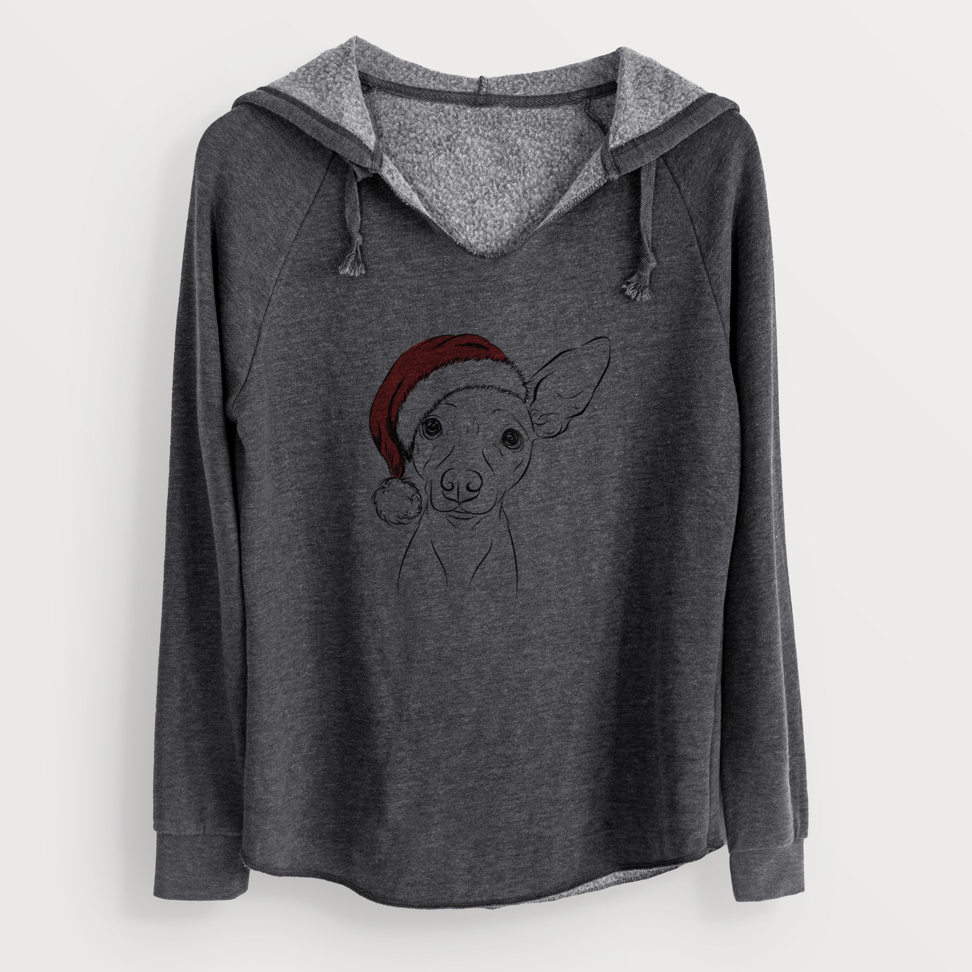 Santa Desi the American Hairless Terrier - Cali Wave Hooded Sweatshirt