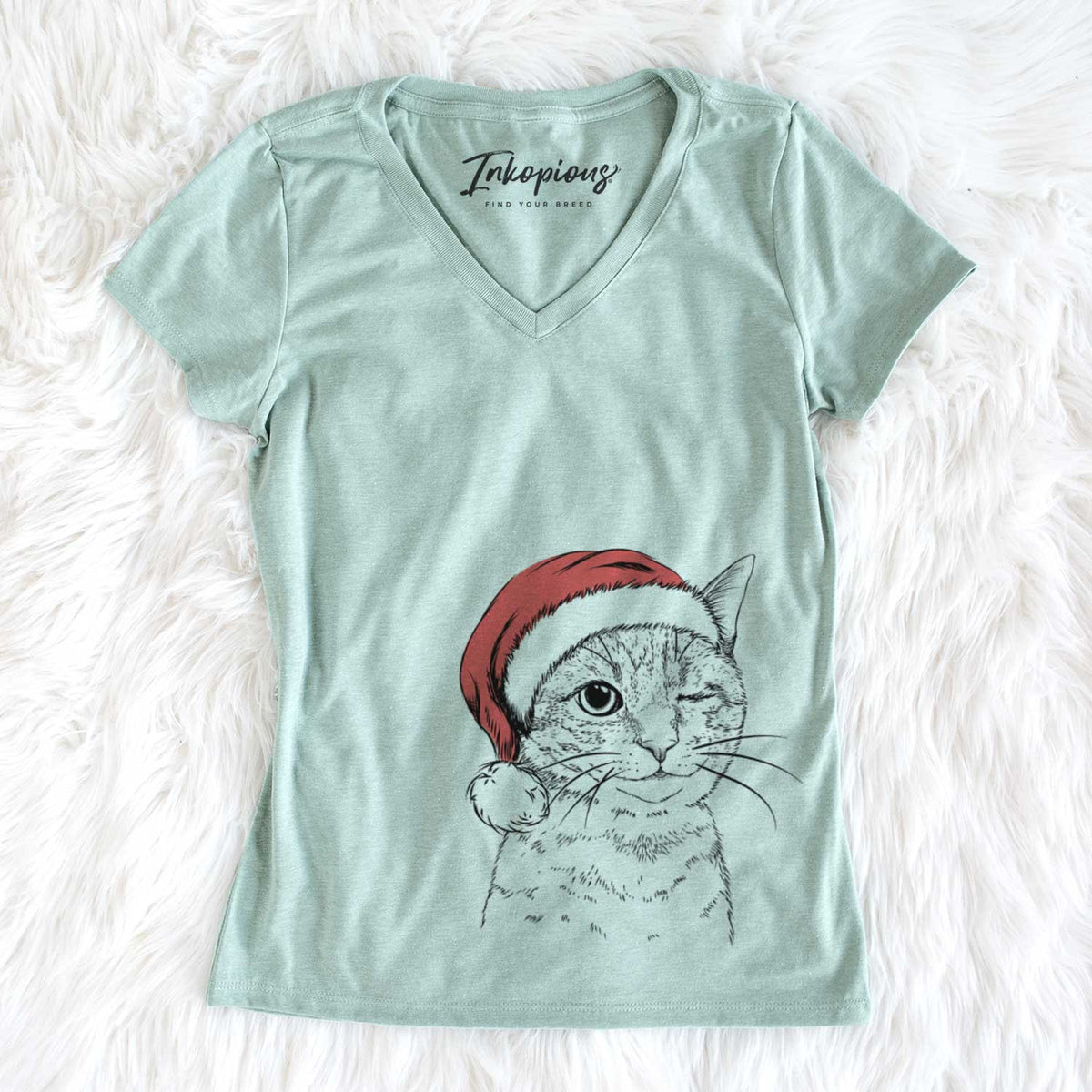 Santa Dexter the Domestic Shorthair - Women's V-neck Shirt