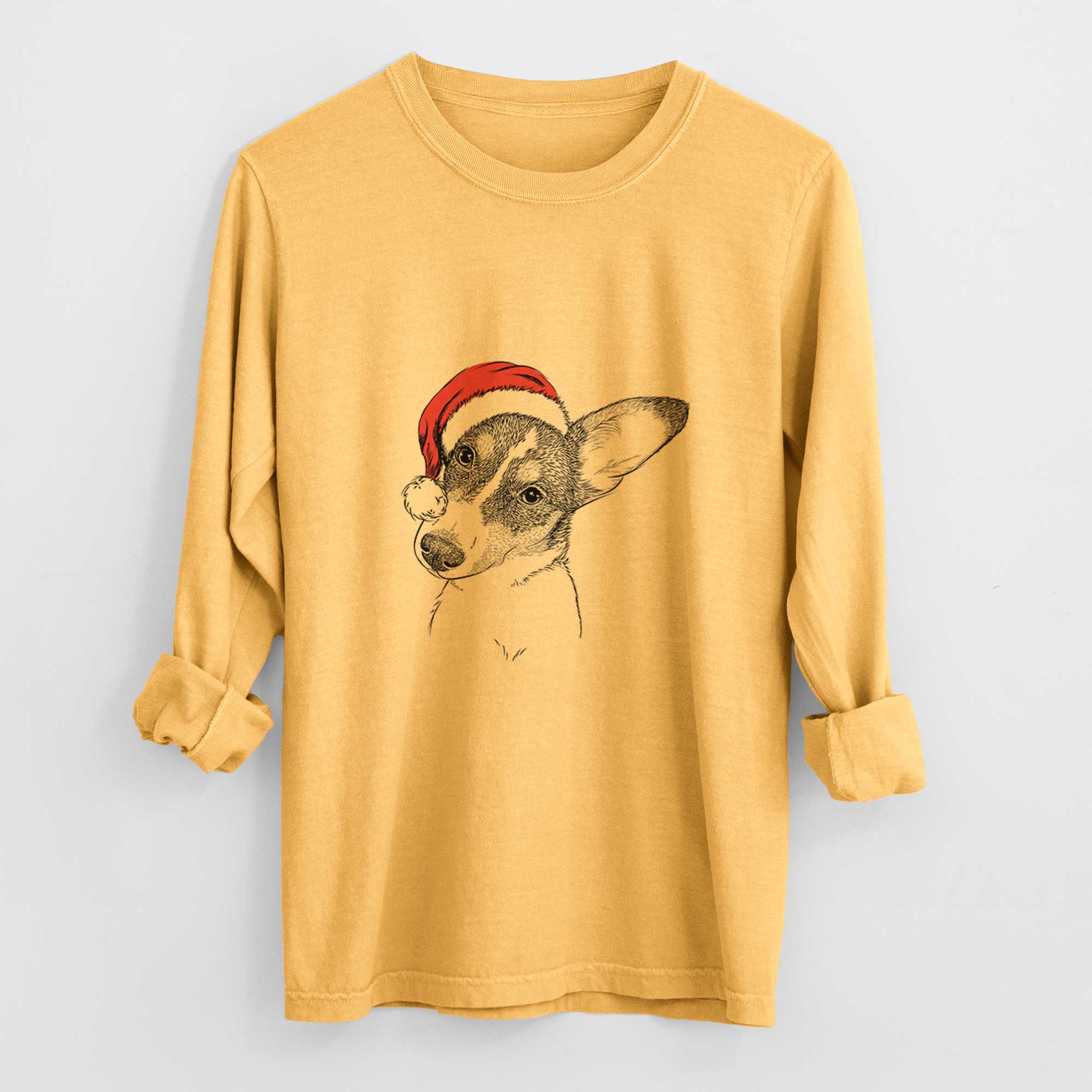 Santa Dexter the Corgi - Heavyweight 100% Cotton Long Sleeve