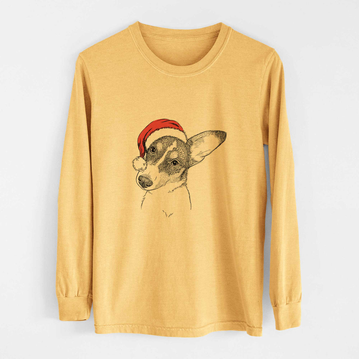 Santa Dexter the Corgi - Heavyweight 100% Cotton Long Sleeve