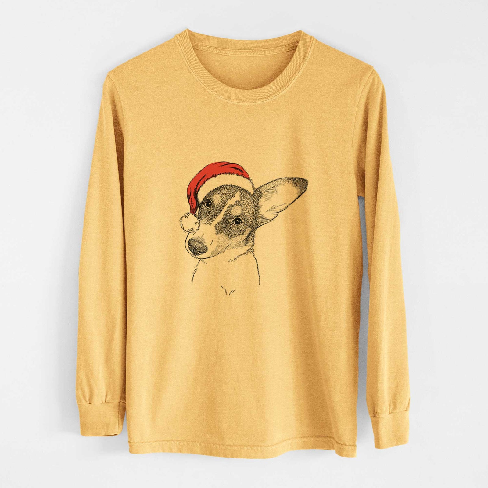 Santa Dexter the Corgi - Heavyweight 100% Cotton Long Sleeve