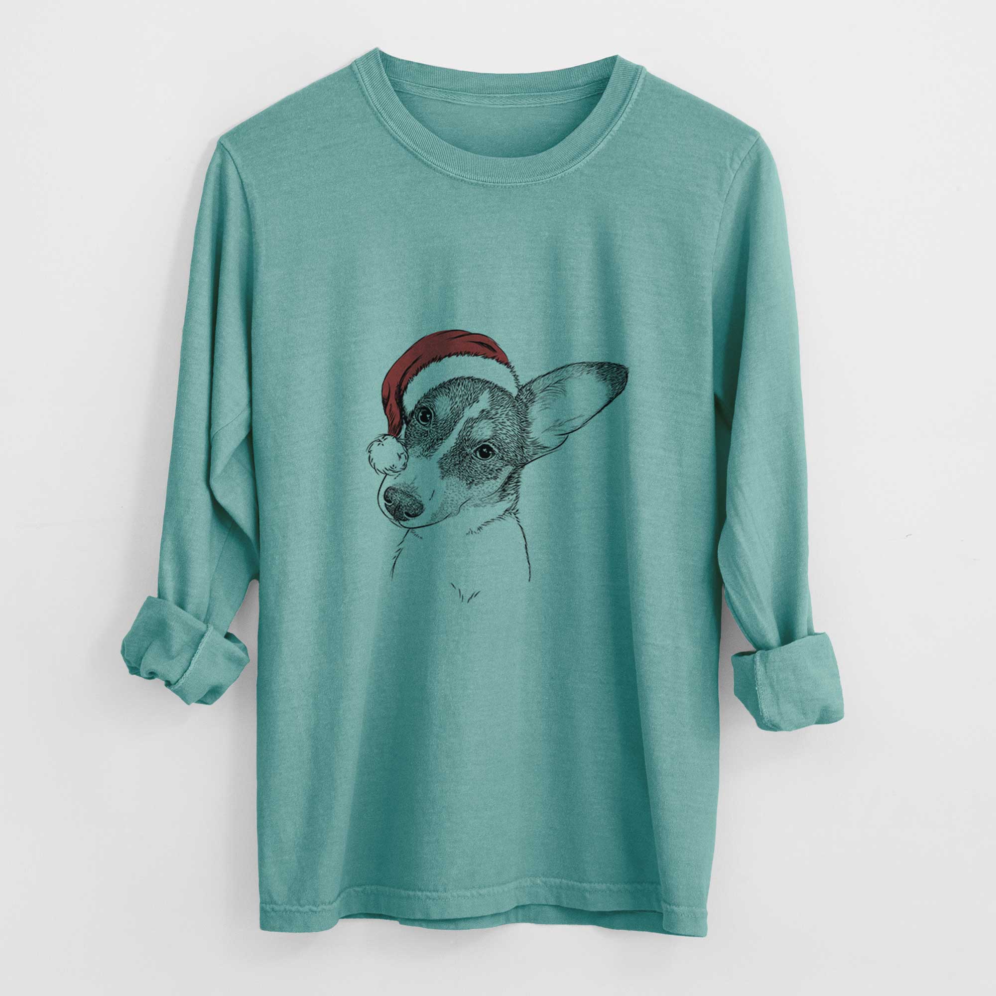 Santa Dexter the Corgi - Heavyweight 100% Cotton Long Sleeve
