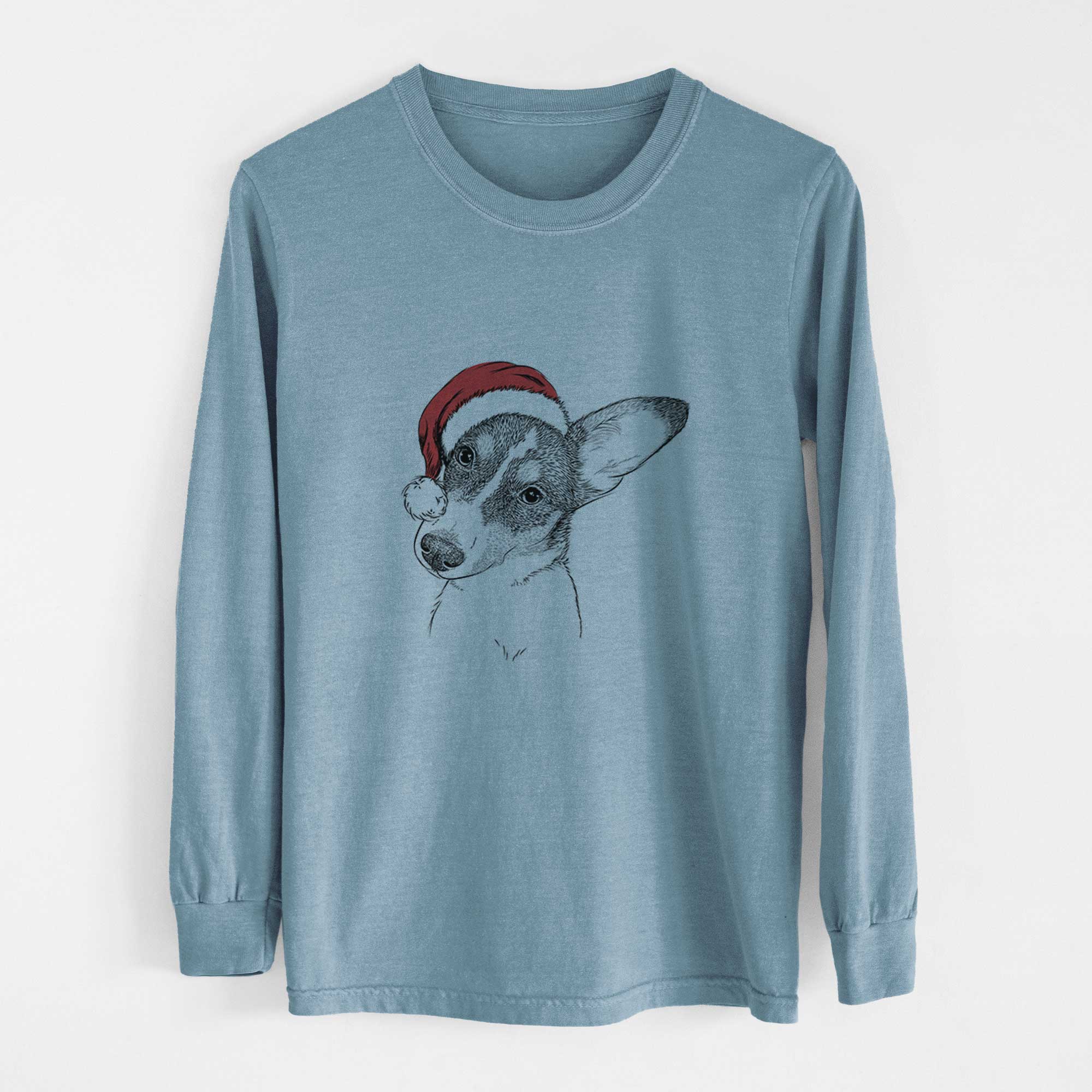 Santa Dexter the Corgi - Heavyweight 100% Cotton Long Sleeve