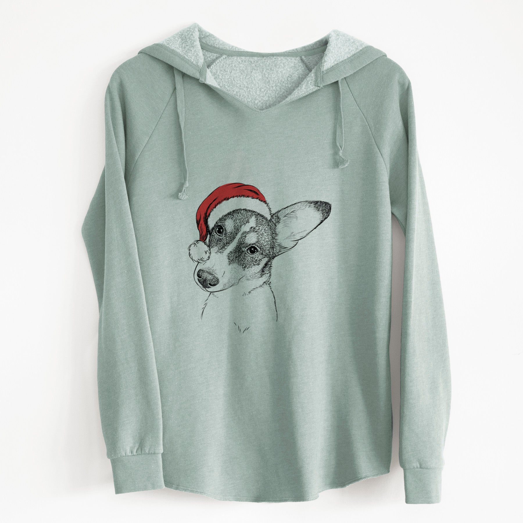 Santa Dexter the Corgi - Cali Wave Hooded Sweatshirt