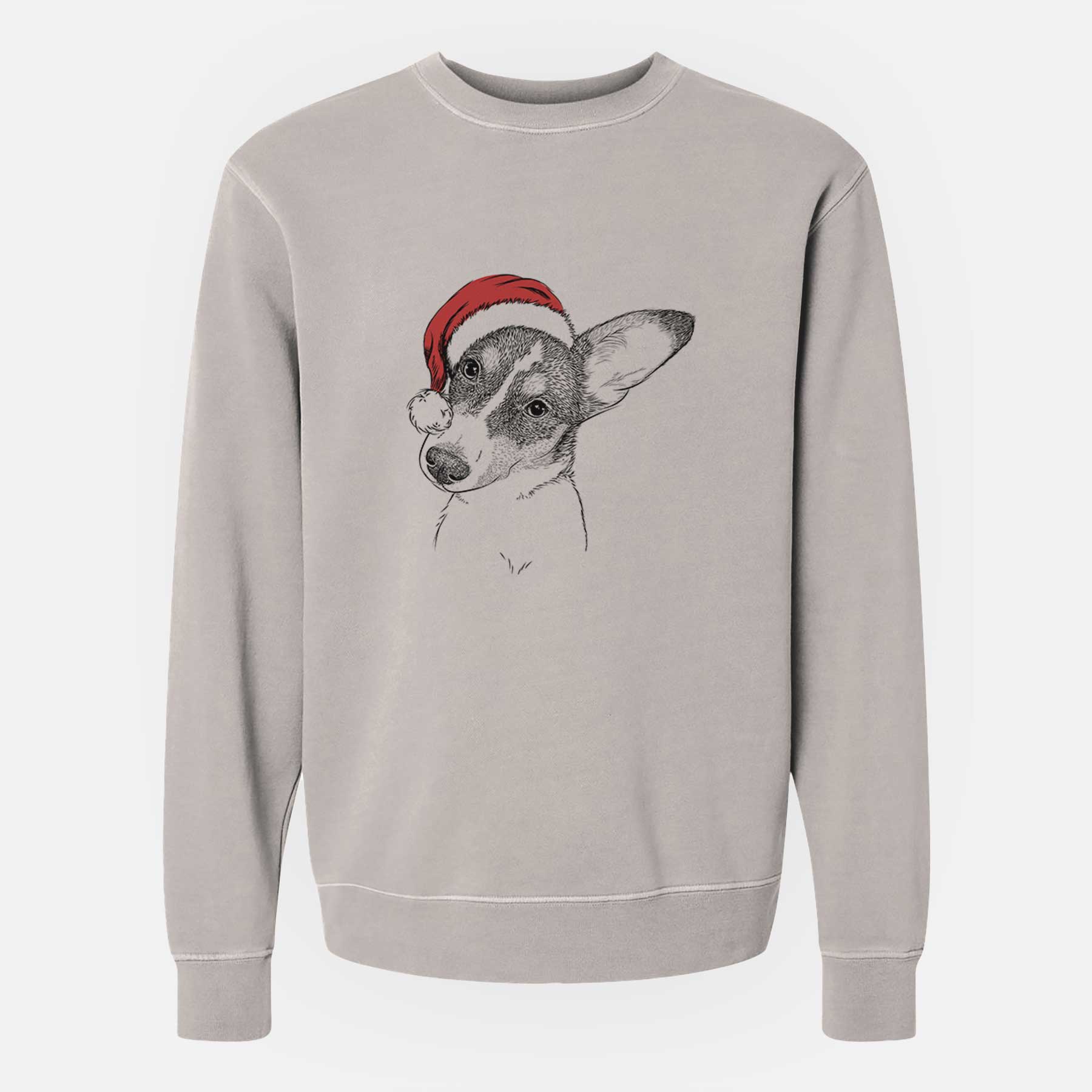 Santa Dexter the Corgi - Unisex Pigment Dyed Crew Sweatshirt