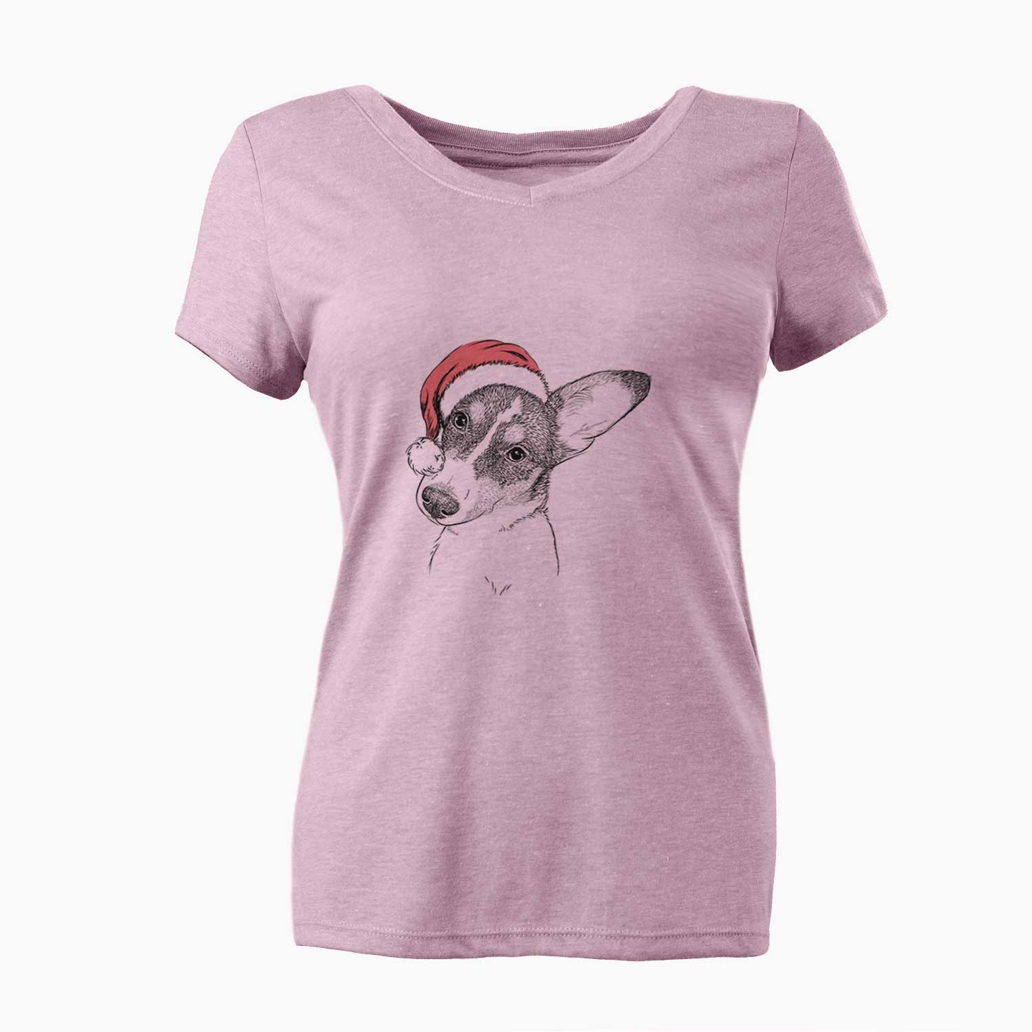 Santa Dexter the Corgi - Women's V-neck Shirt