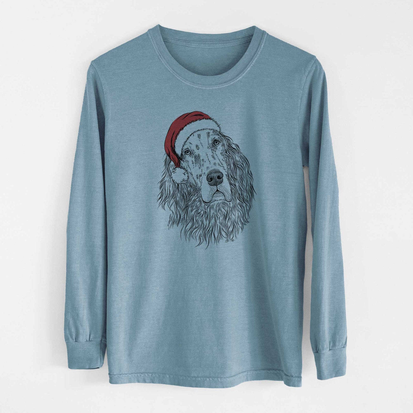Santa Dexter the English Setter - Heavyweight 100% Cotton Long Sleeve