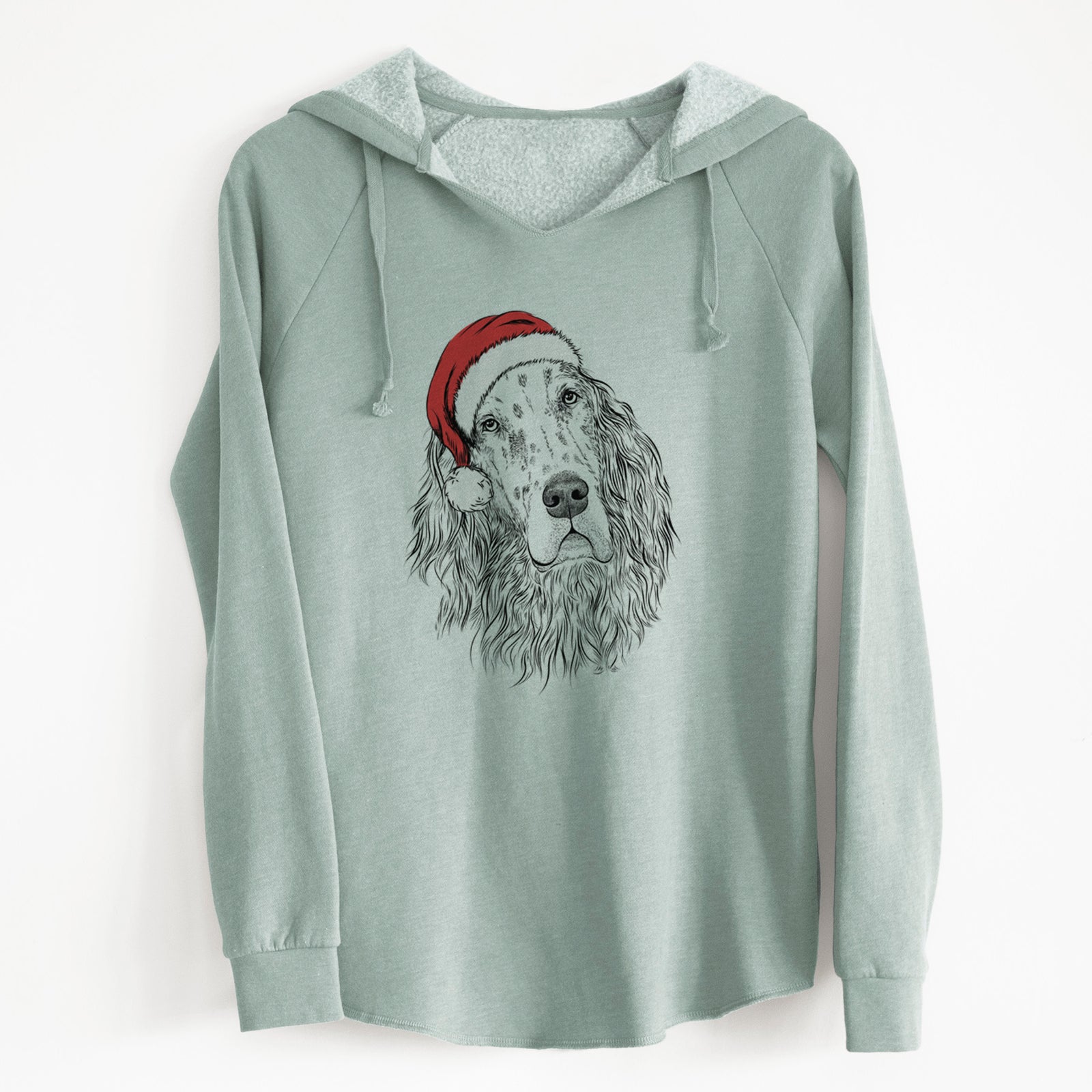 Santa Dexter the English Setter - Cali Wave Hooded Sweatshirt