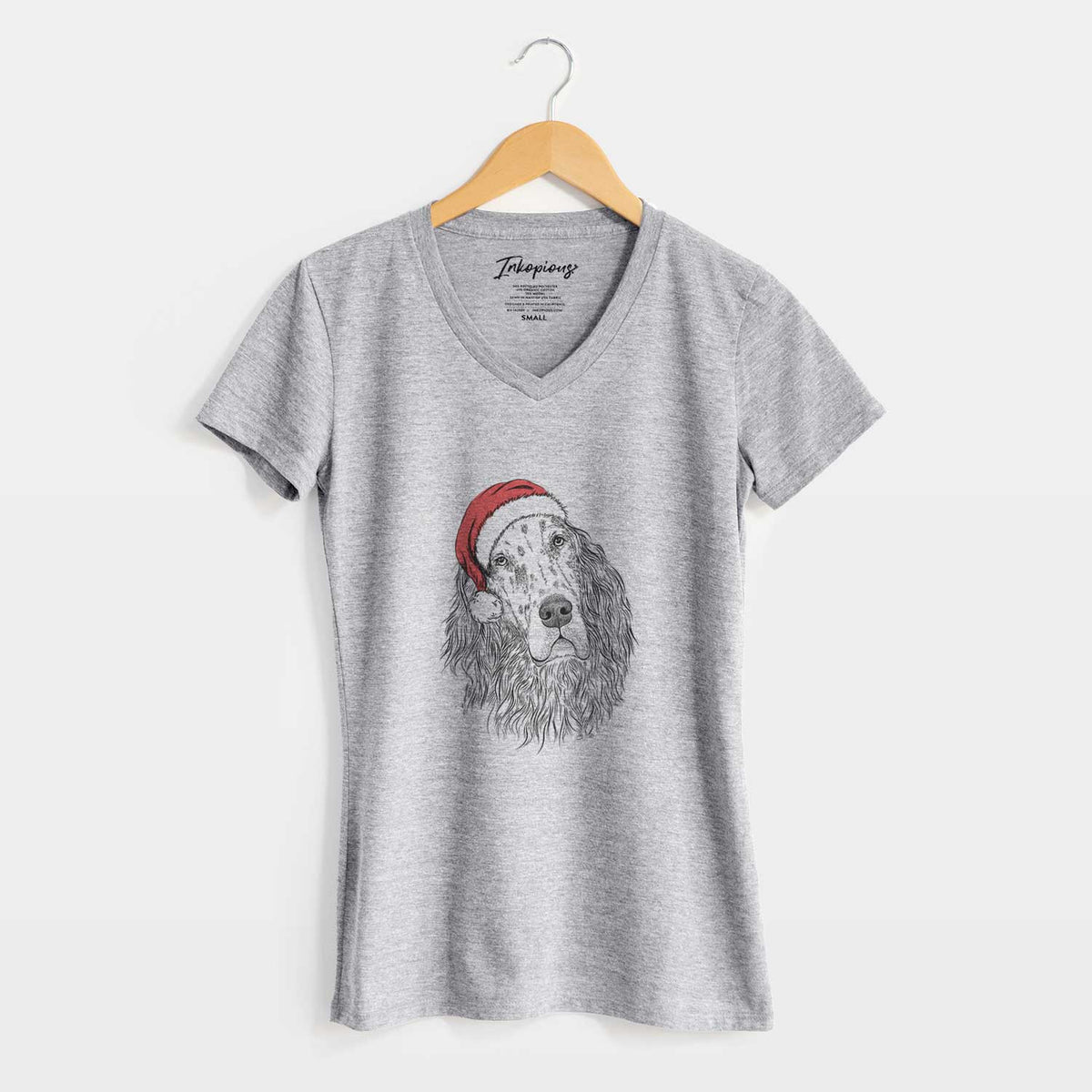 Santa Dexter the English Setter - Women's V-neck Shirt