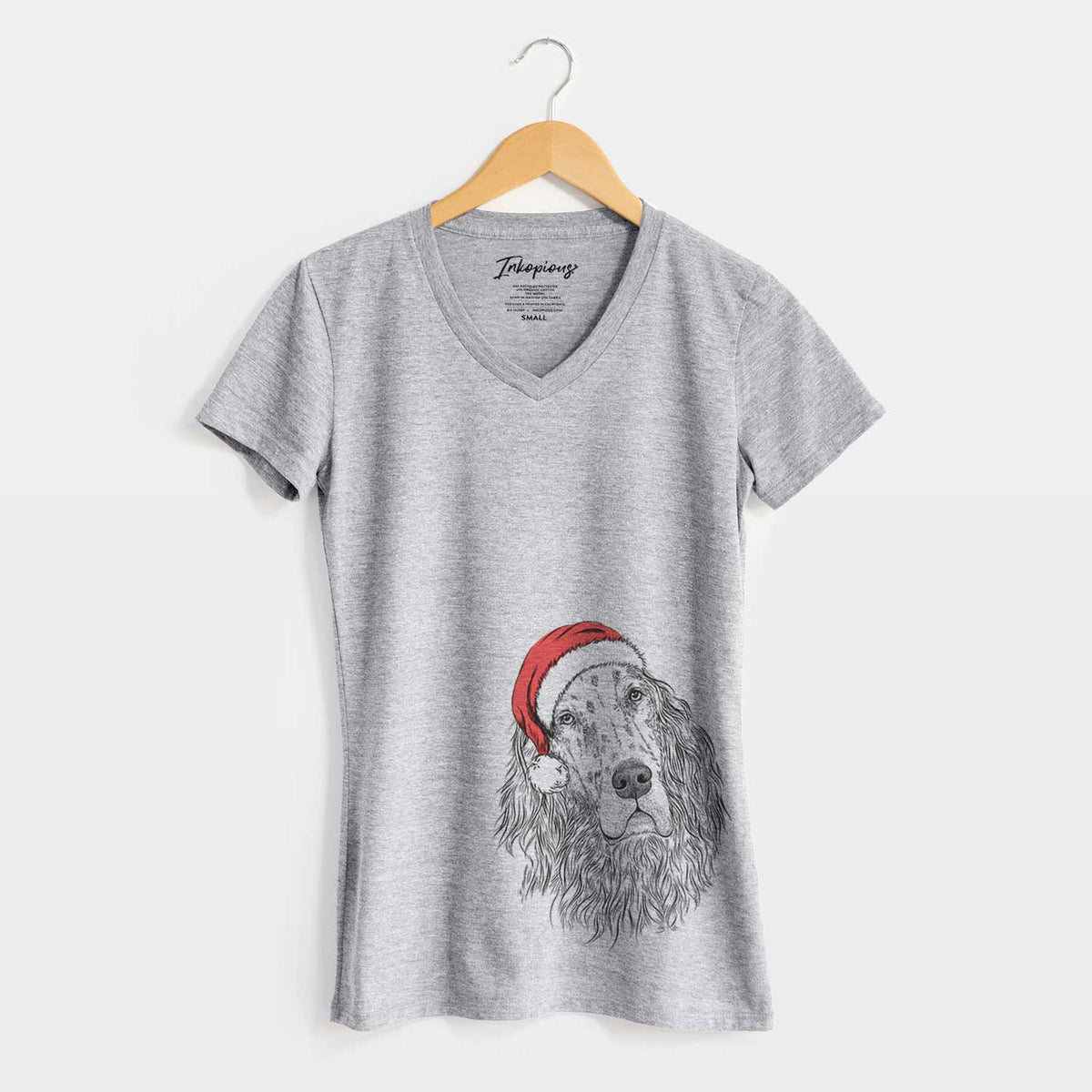 Santa Dexter the English Setter - Women's V-neck Shirt