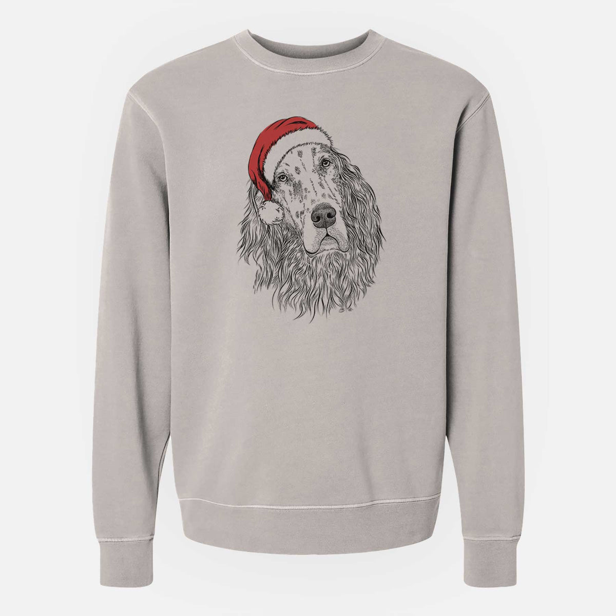 Santa Dexter the English Setter - Unisex Pigment Dyed Crew Sweatshirt