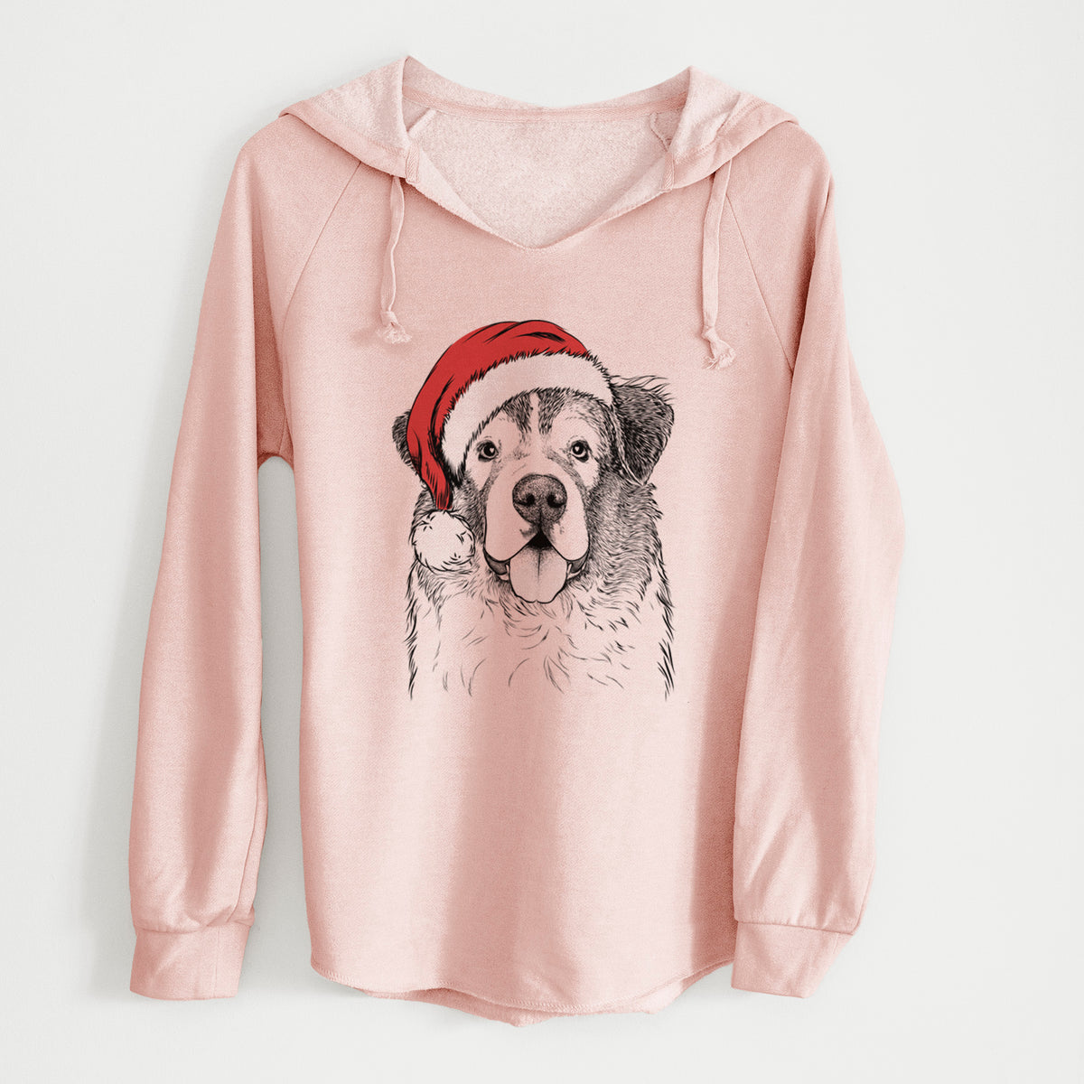 Santa Dilly the Saint Bernard - Cali Wave Hooded Sweatshirt