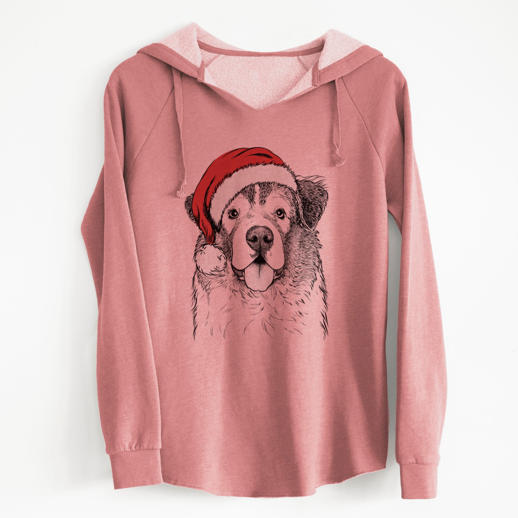 Santa Dilly the Saint Bernard - Cali Wave Hooded Sweatshirt