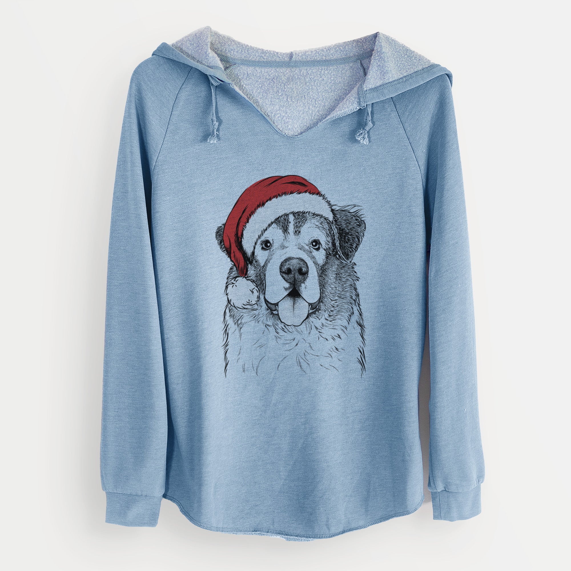 Santa Dilly the Saint Bernard - Cali Wave Hooded Sweatshirt