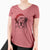 Santa Dilly the Saint Bernard - Women's V-neck Shirt