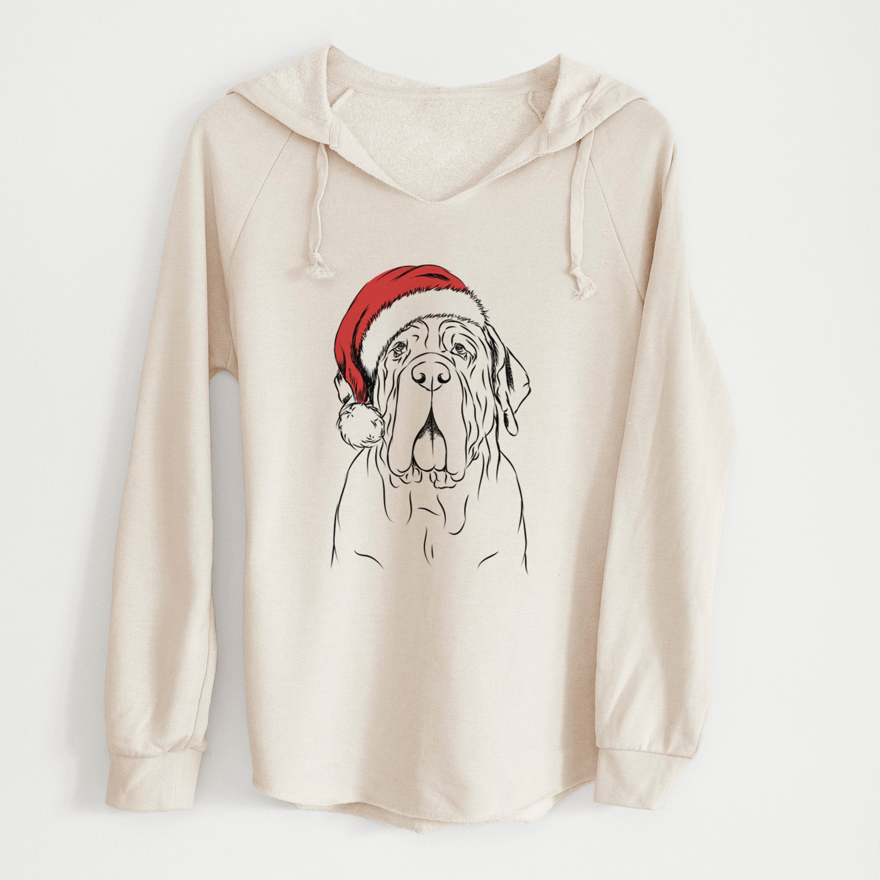 Santa Dinah the Neapolitan Mastiff - Cali Wave Hooded Sweatshirt