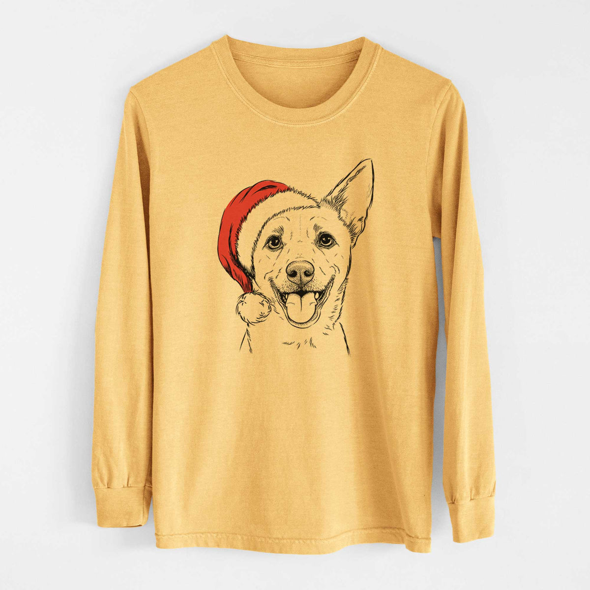 Santa Dinghy the Mixed Breed - Heavyweight 100% Cotton Long Sleeve
