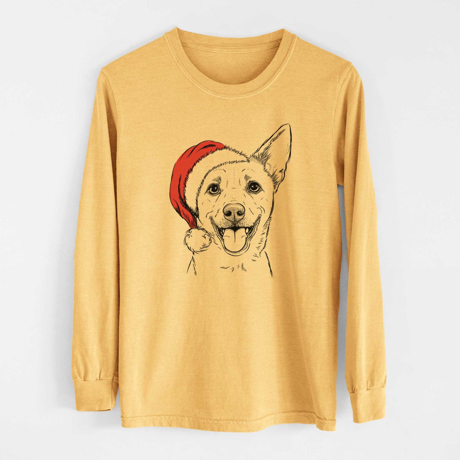 Santa Dinghy the Mixed Breed - Heavyweight 100% Cotton Long Sleeve