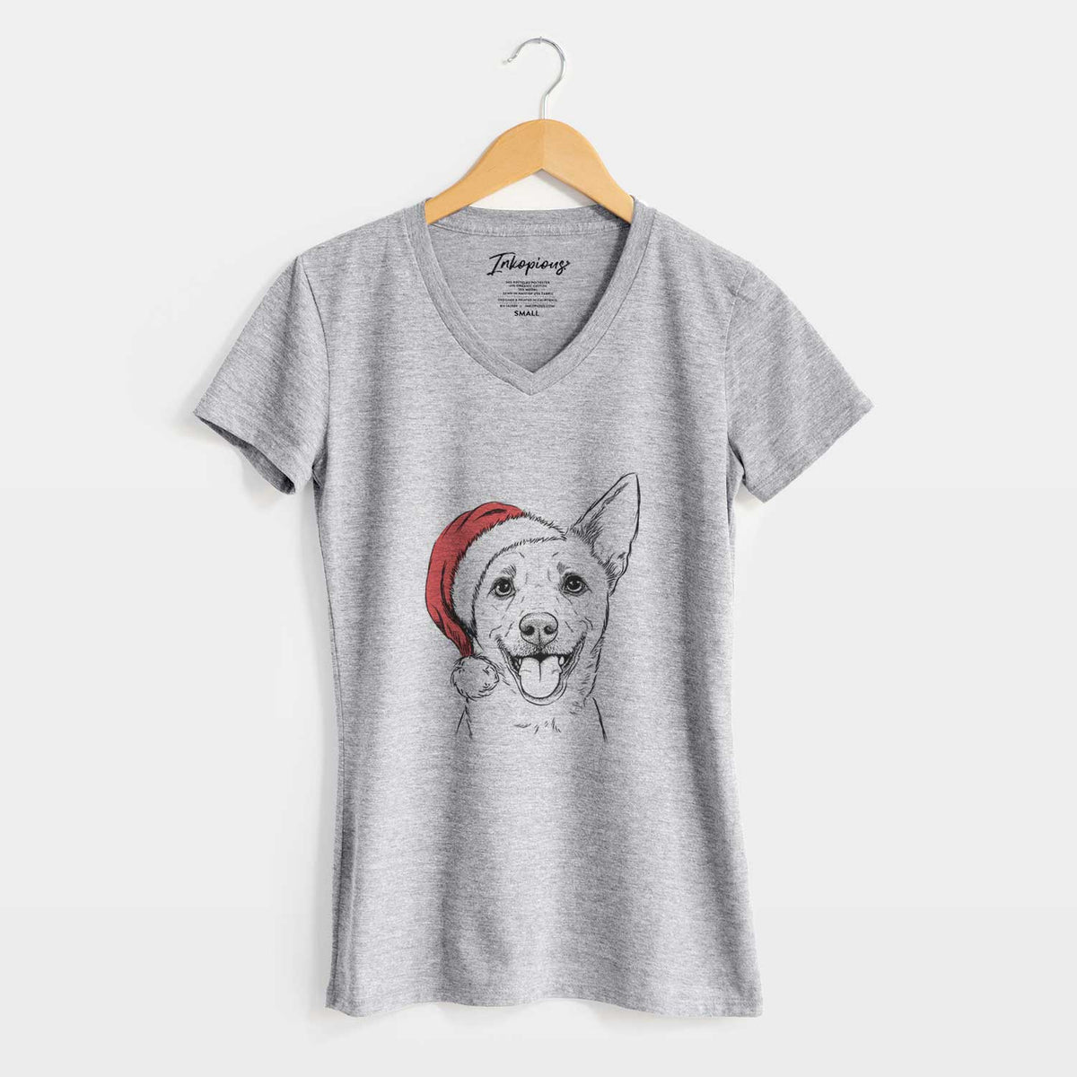 Santa Dinghy the Mixed Breed - Women's V-neck Shirt