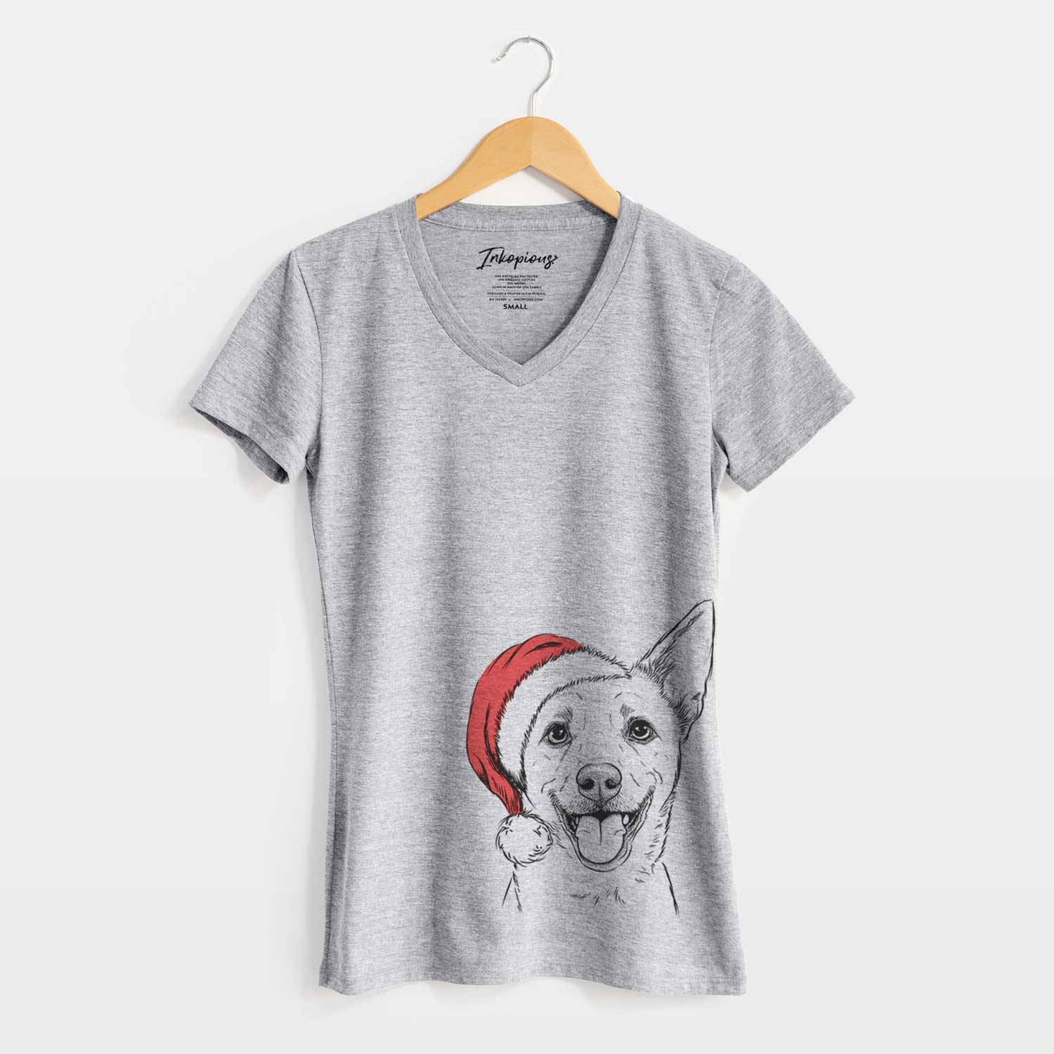 Santa Dinghy the Mixed Breed - Women's V-neck Shirt