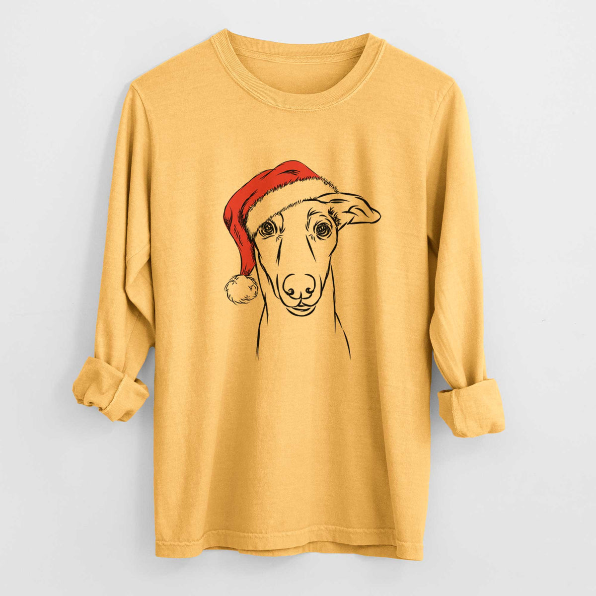Santa Diva the Greyhound - Heavyweight 100% Cotton Long Sleeve