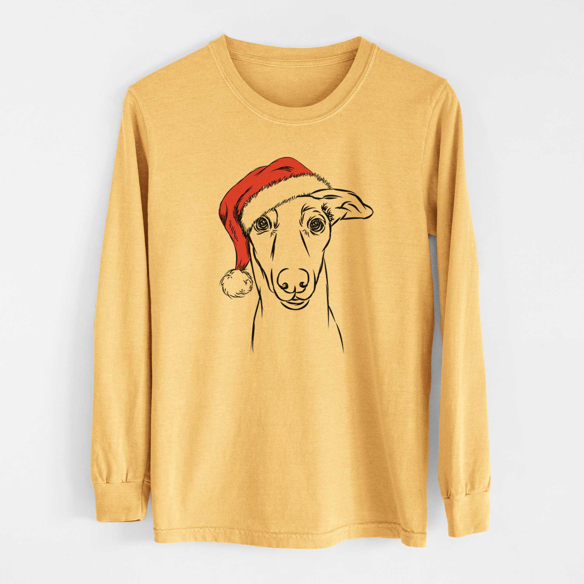 Santa Diva the Greyhound - Heavyweight 100% Cotton Long Sleeve
