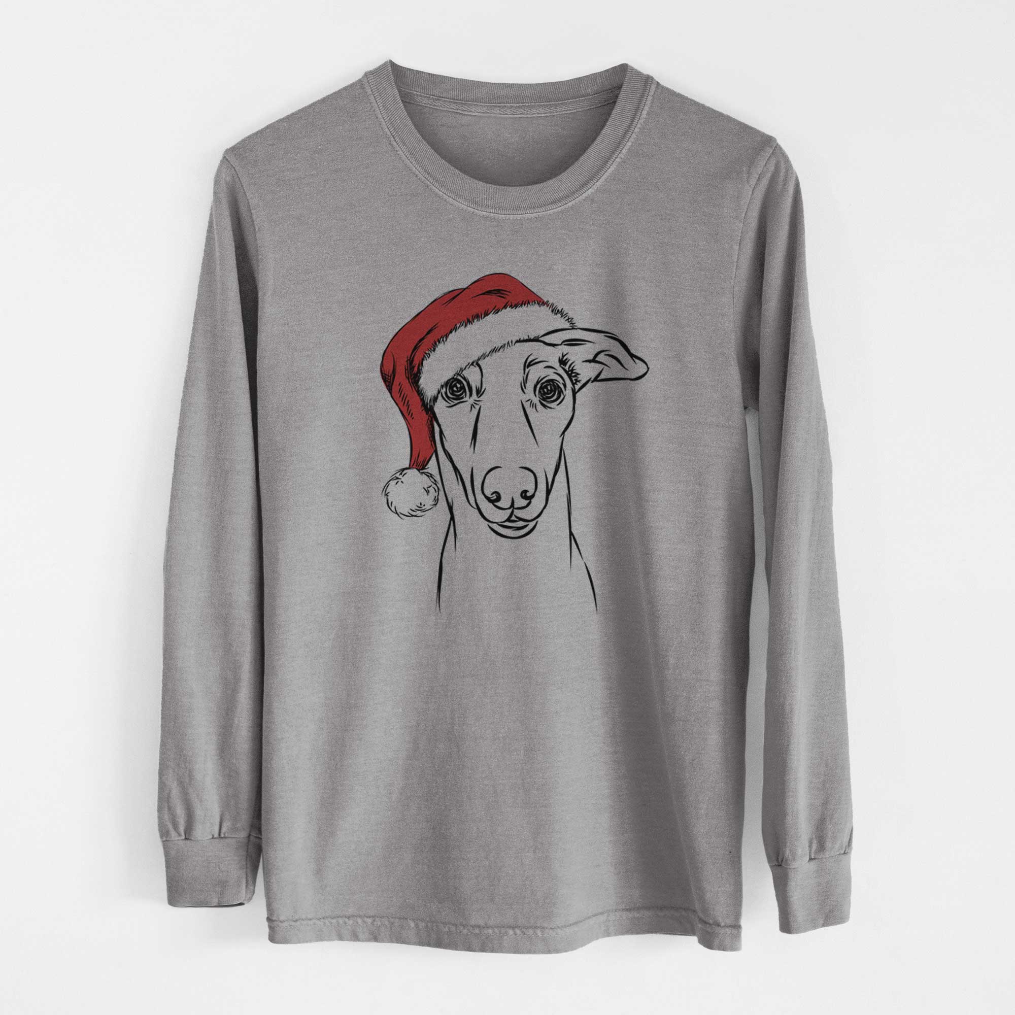 Santa Diva the Greyhound - Heavyweight 100% Cotton Long Sleeve