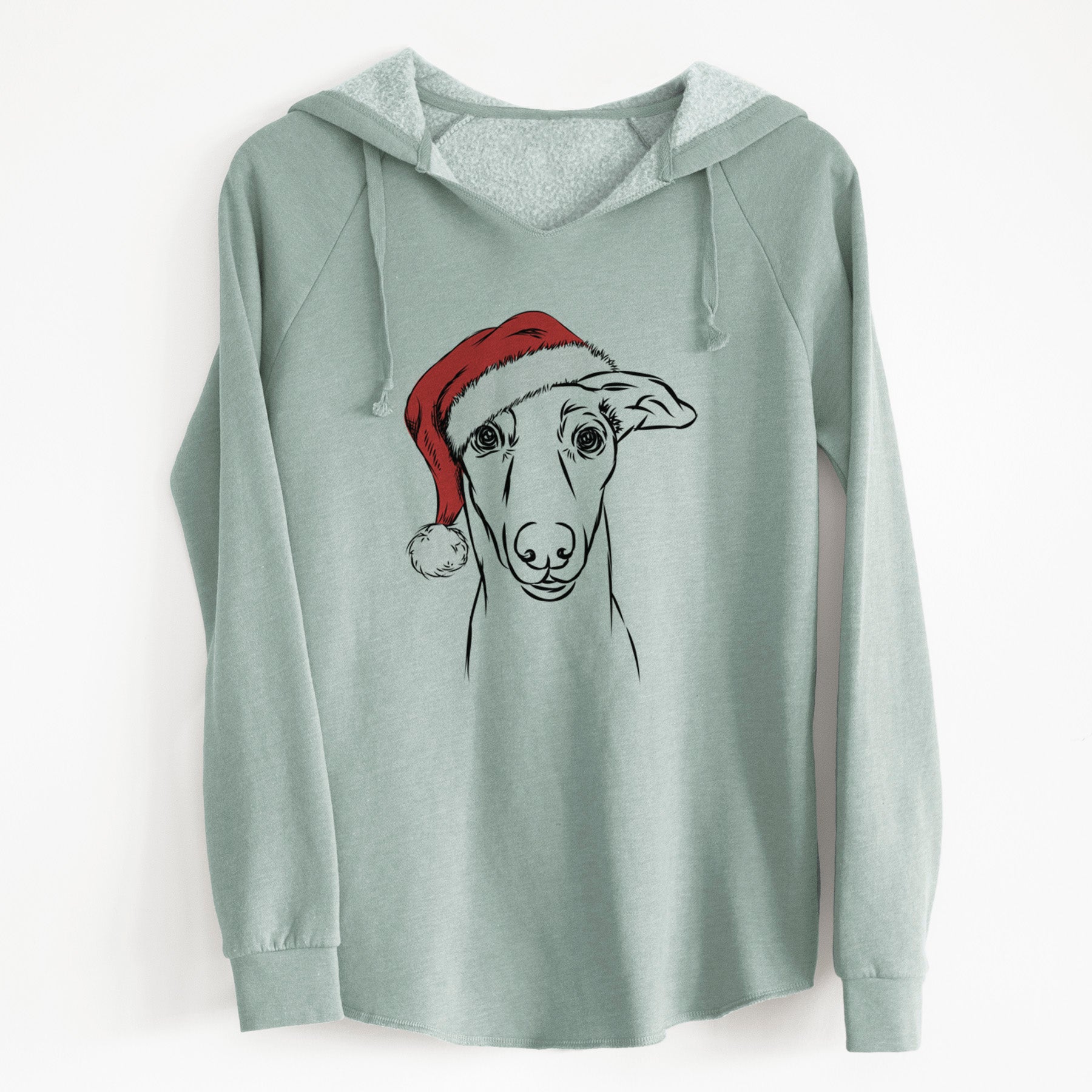 Santa Diva the Greyhound - Cali Wave Hooded Sweatshirt