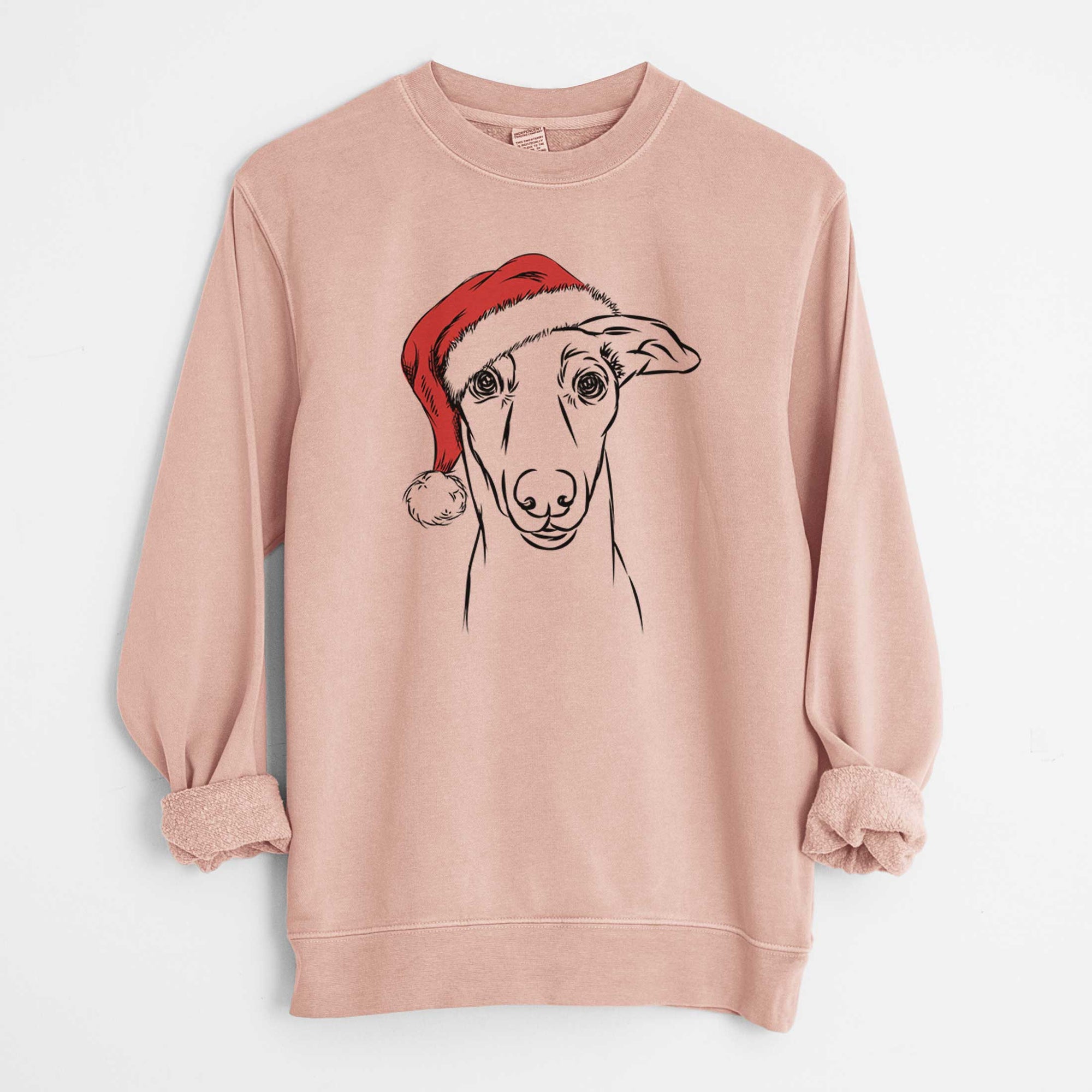 Santa Diva the Greyhound - Unisex Pigment Dyed Crew Sweatshirt